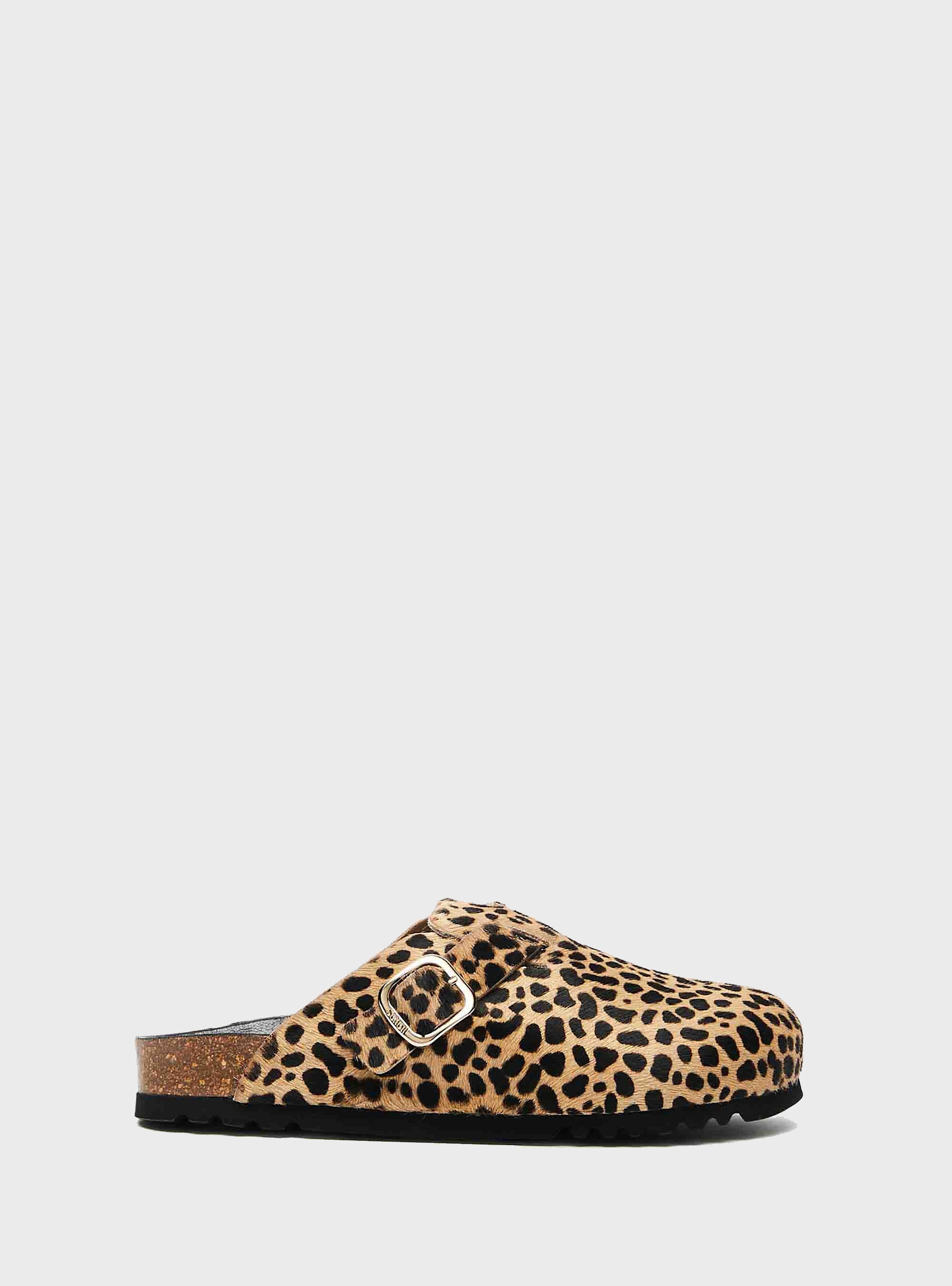 Scholl Fae Eva Clogs - Leopard Print