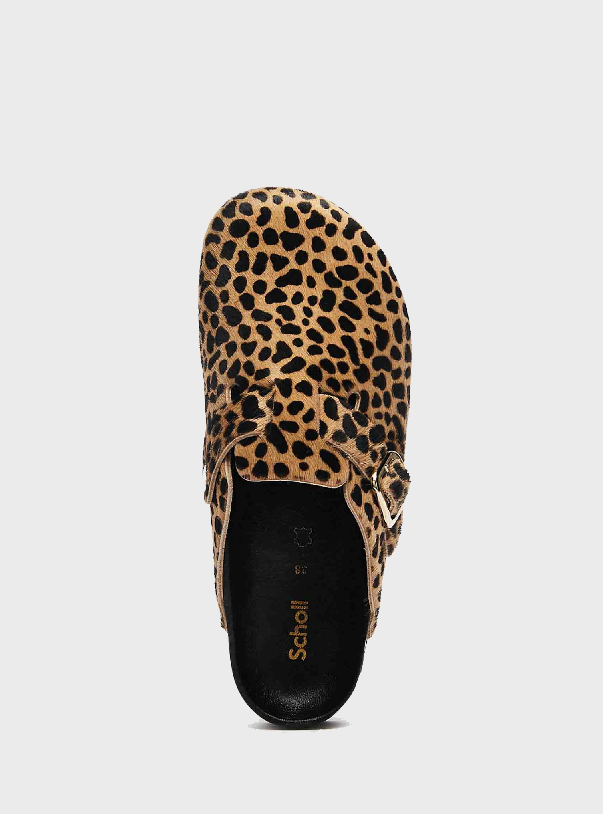Scholl Fae Eva Clogs - Leopard Print