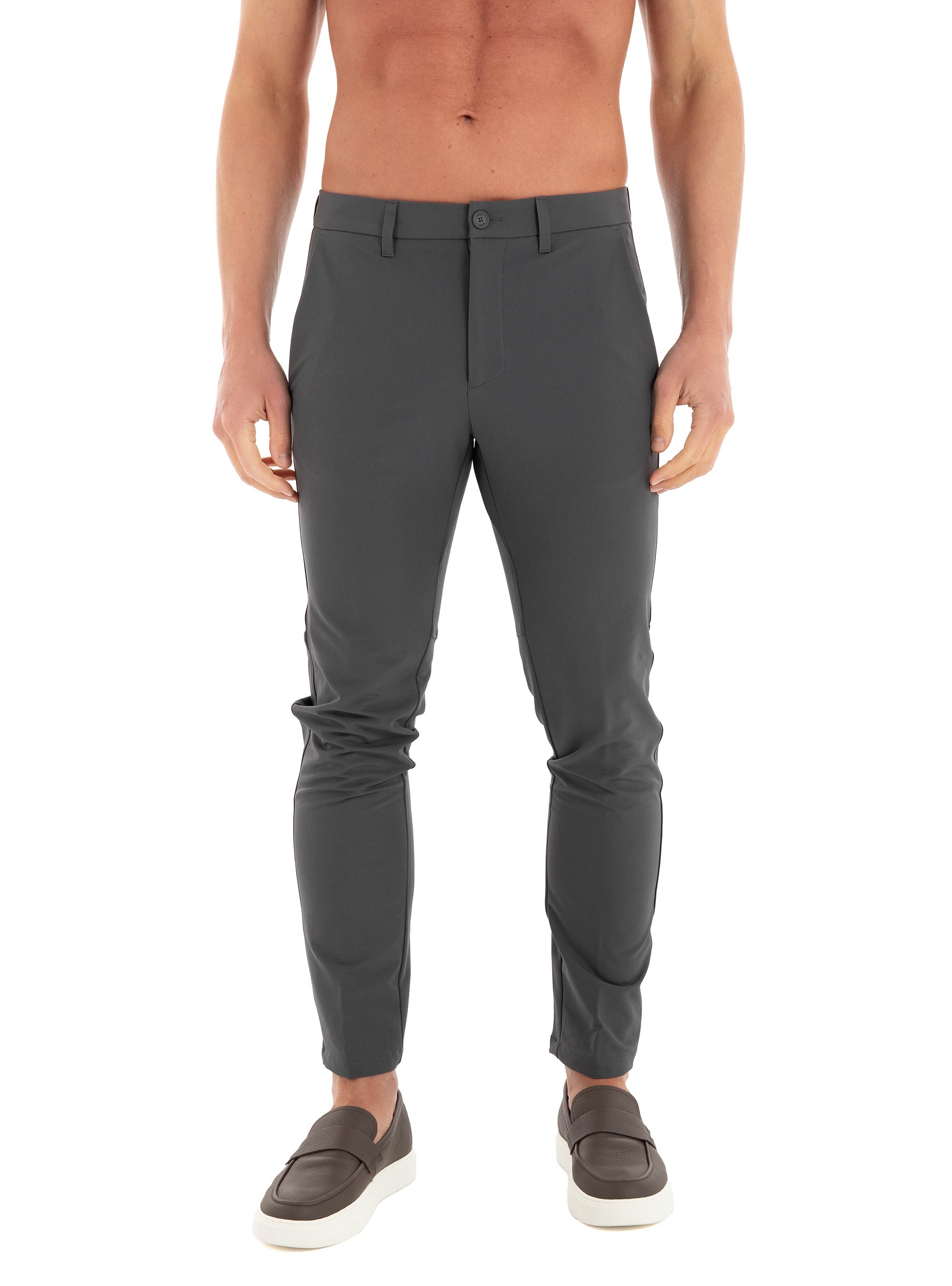 BOSS Slim Fit Water Repellent Trousers T_Commuter-Slim - Dark Grey