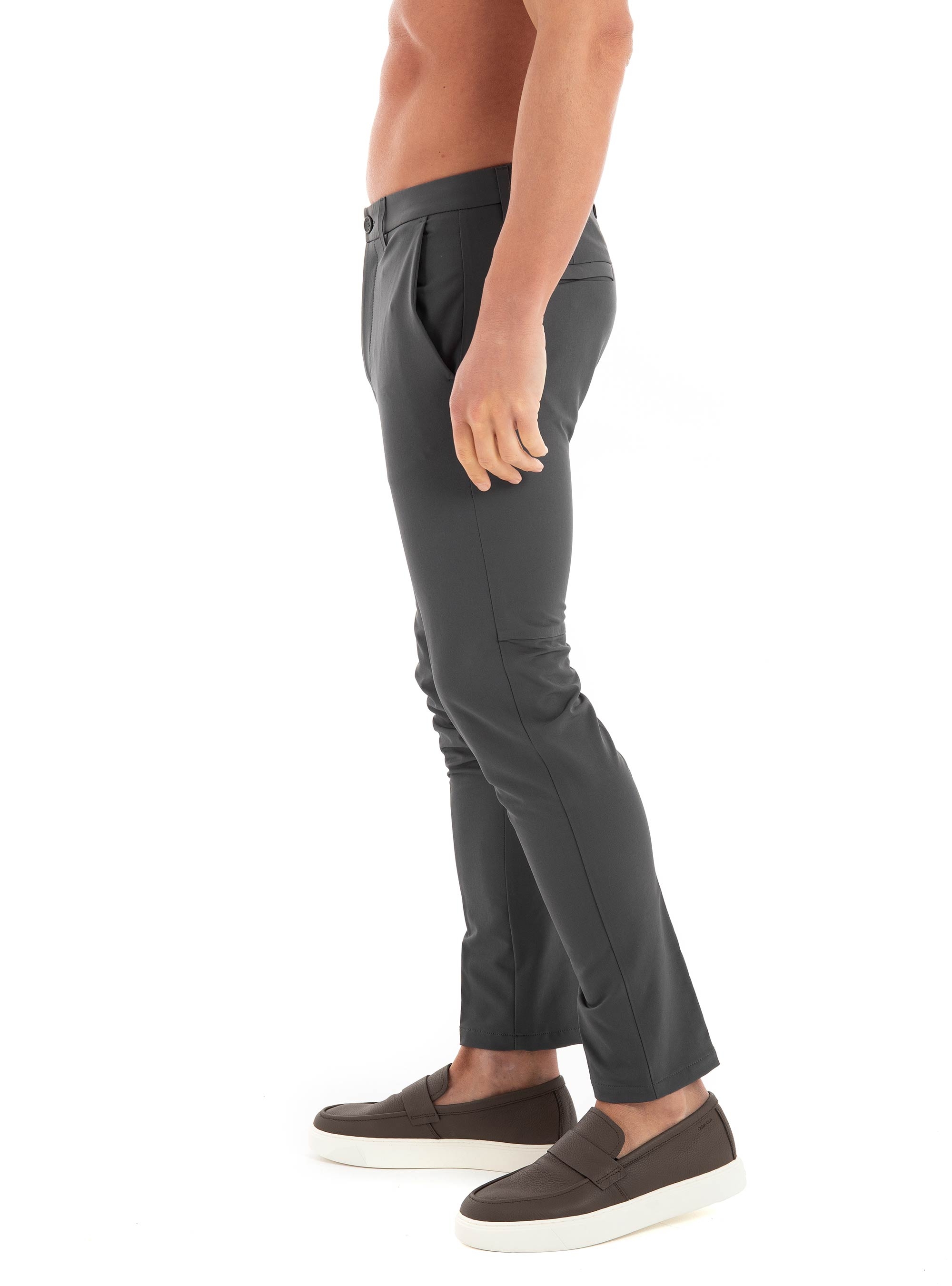 BOSS Slim Fit Water Repellent Trousers T_Commuter-Slim - Dark Grey