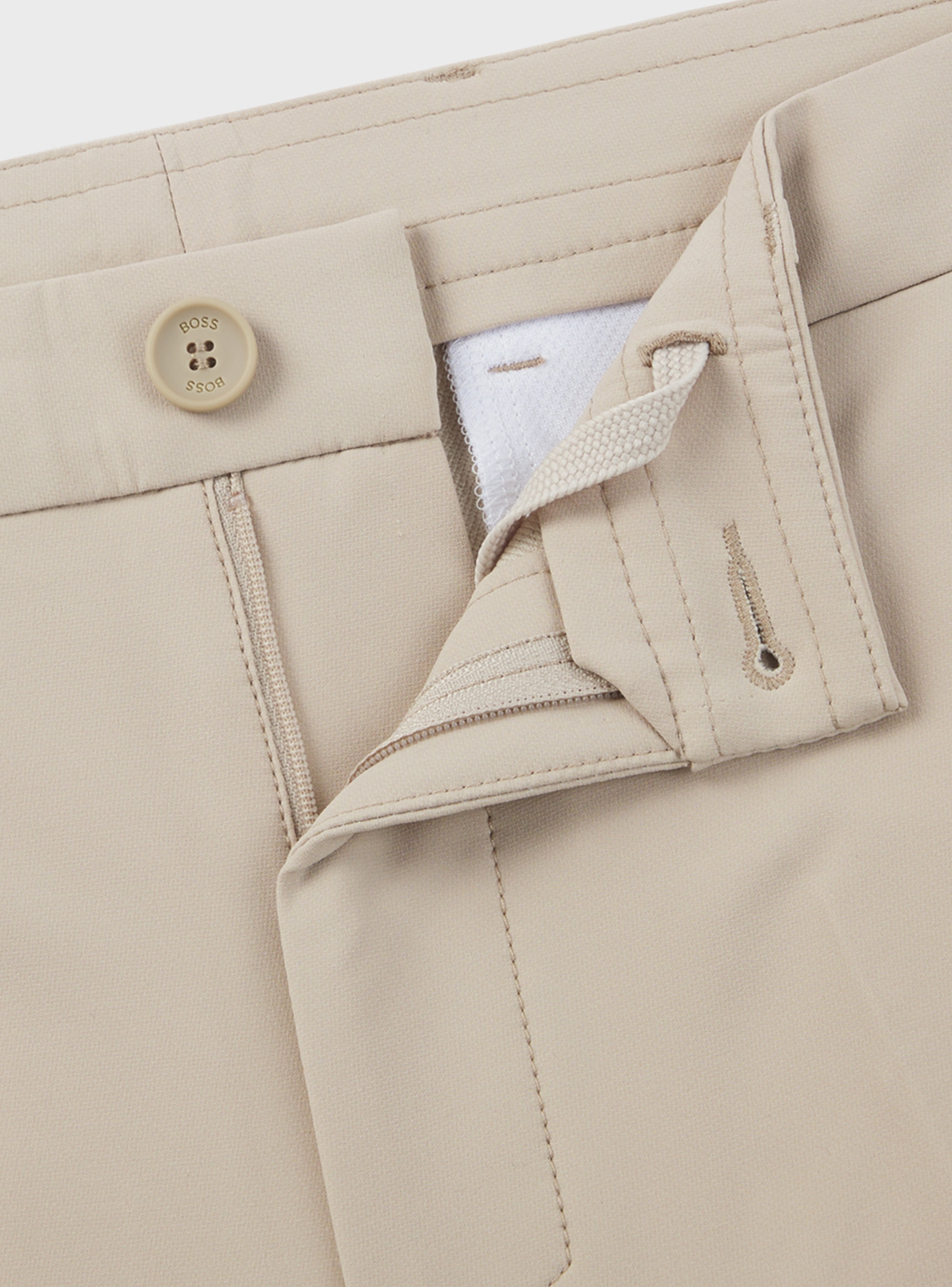 BOSS Slim Fit Water Repellent Trousers T_Commuter-Slim - Beige