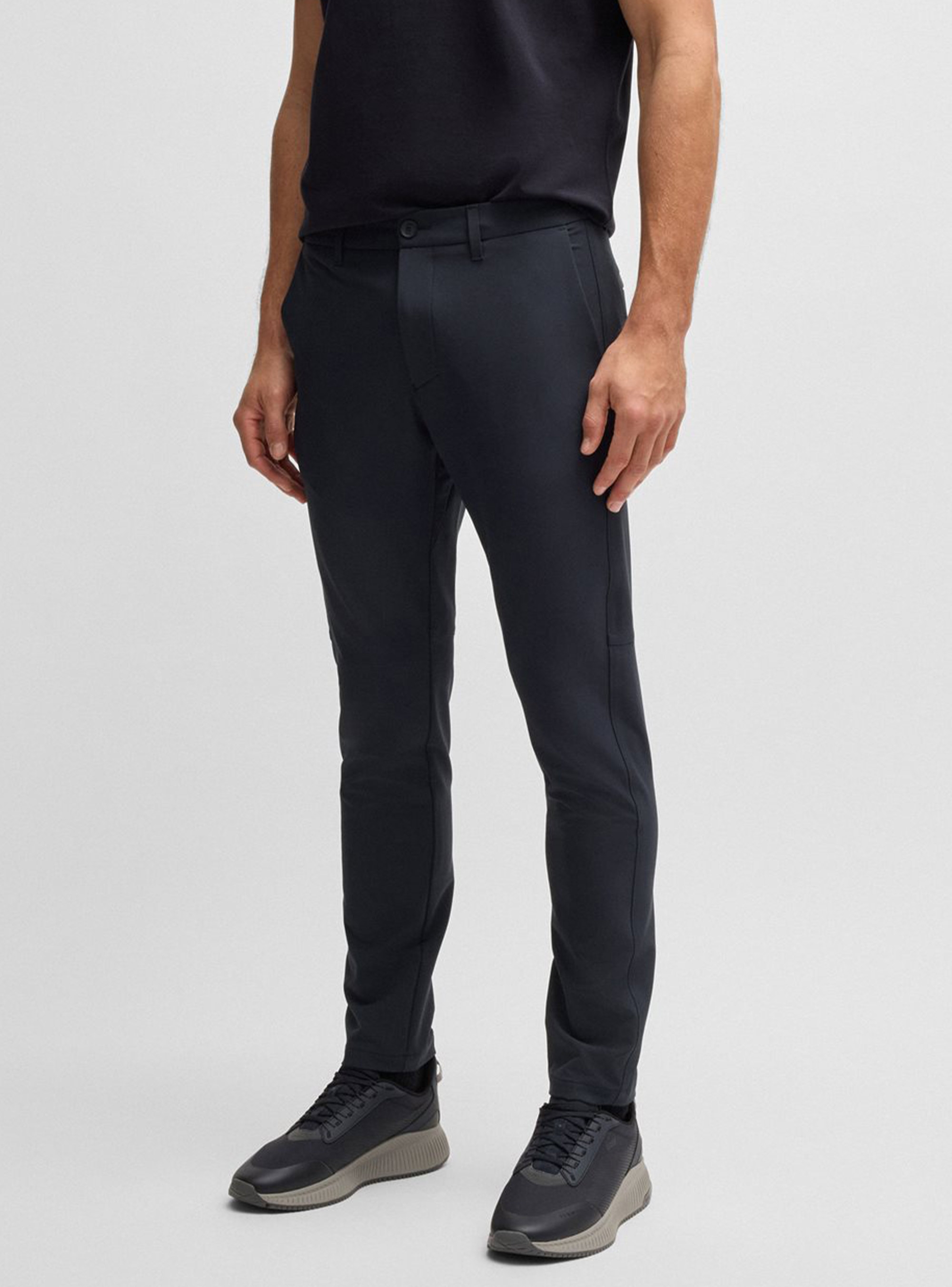 BOSS Slim Fit Water Repellent Trousers T_Commuter-Slim - Dark Blue