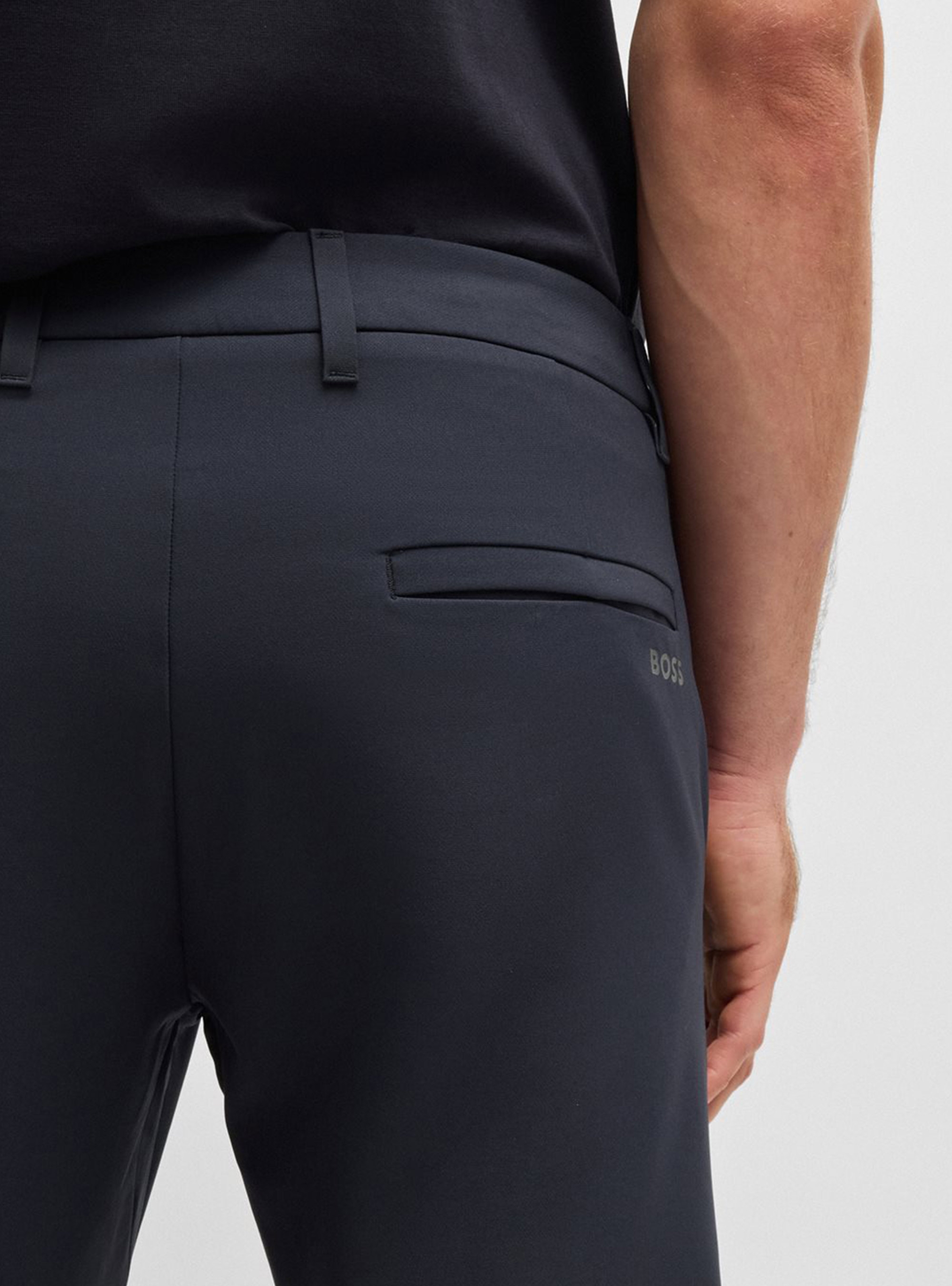 BOSS Slim Fit Water Repellent Trousers T_Commuter-Slim - Dark Blue