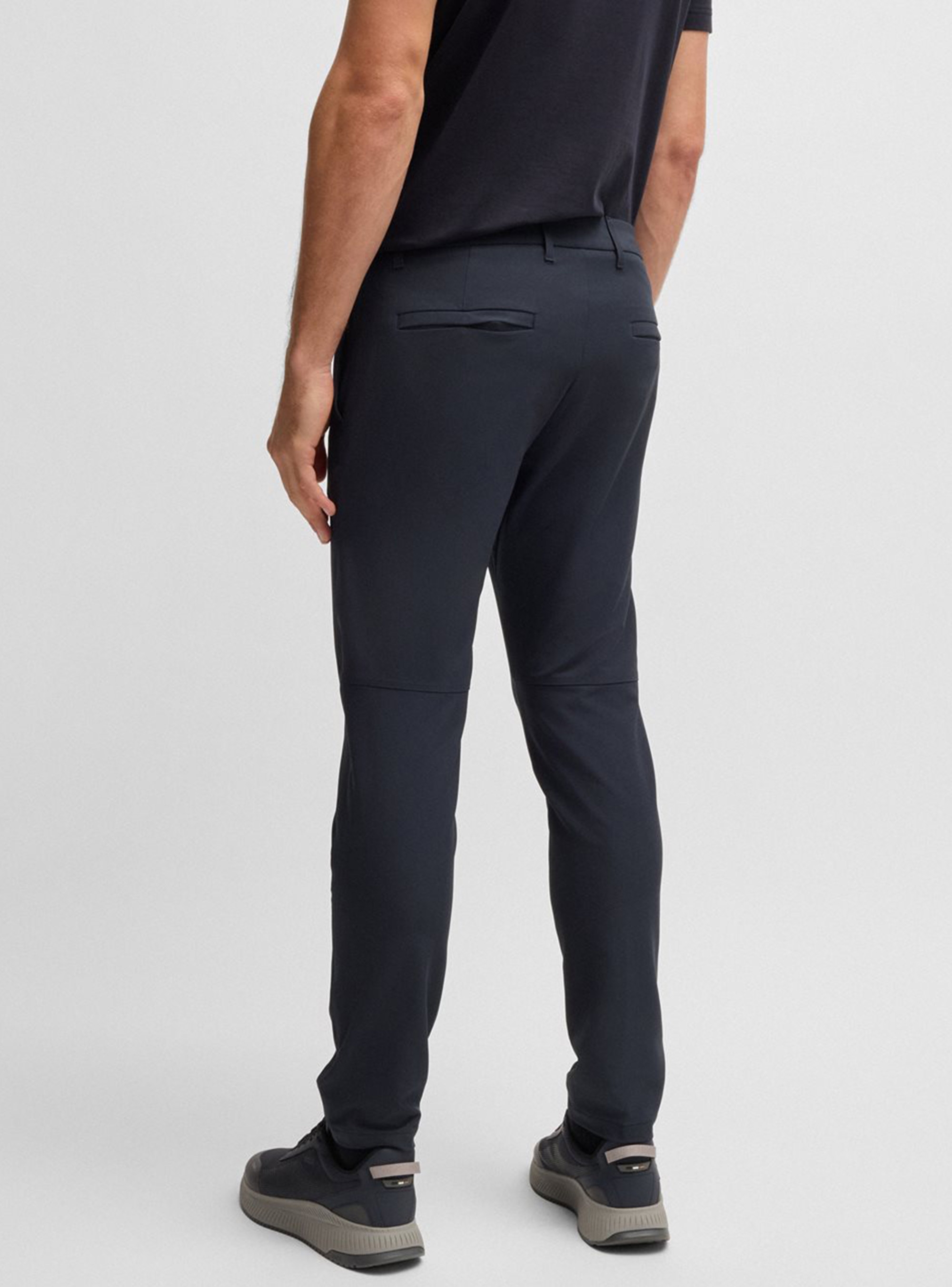 BOSS Slim Fit Water Repellent Trousers T_Commuter-Slim - Dark Blue
