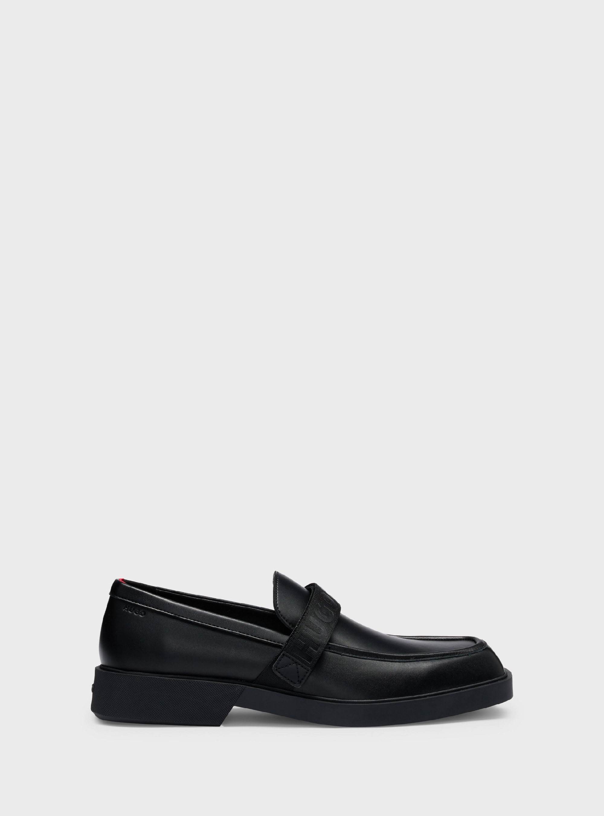 HUGO Leather Loafers Iker_Mocc_al - Black