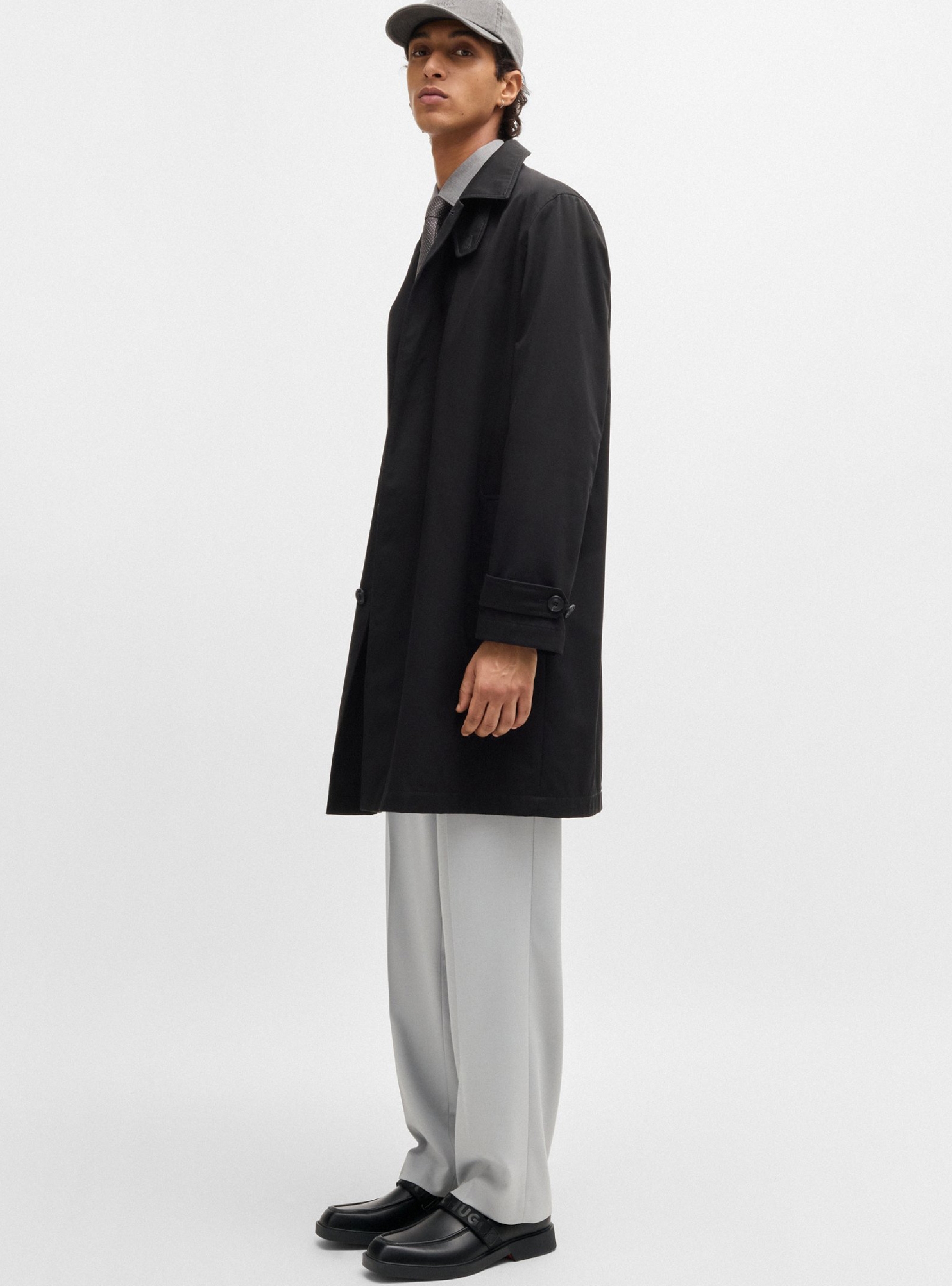 HUGO Leather Loafers Iker_Mocc_al - Black