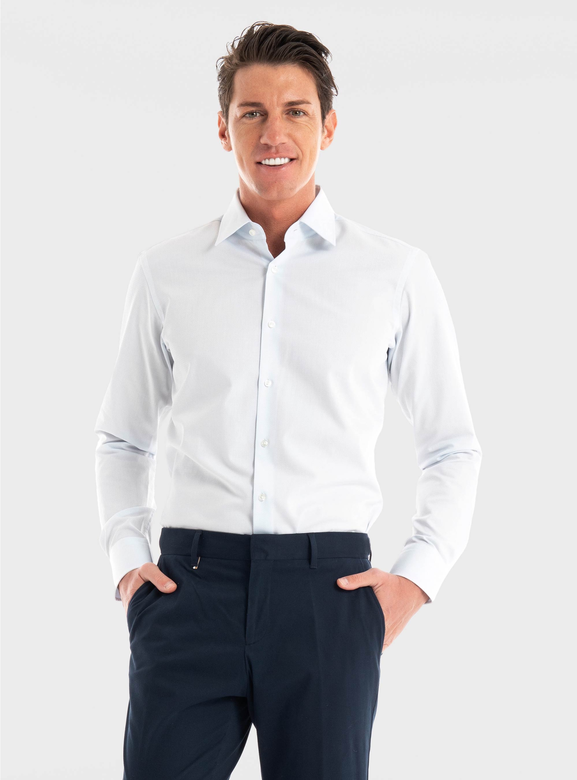 BOSS Regular Fit Micro Patterned Shirt H-JOE-kent-C1-214 - White