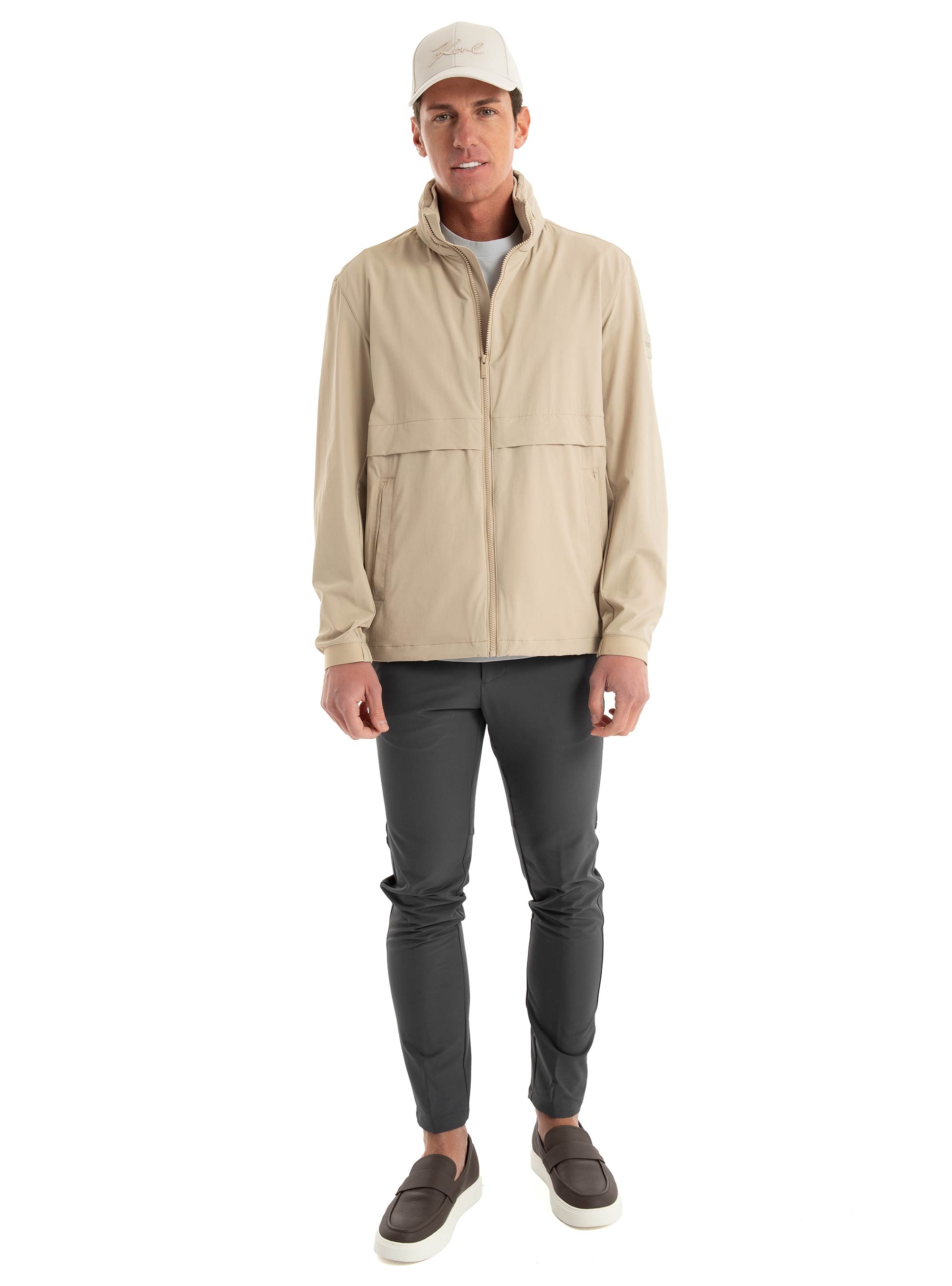 BOSS Softshell Jacket In Washable Stretch Fabric P-Caldar - Beige