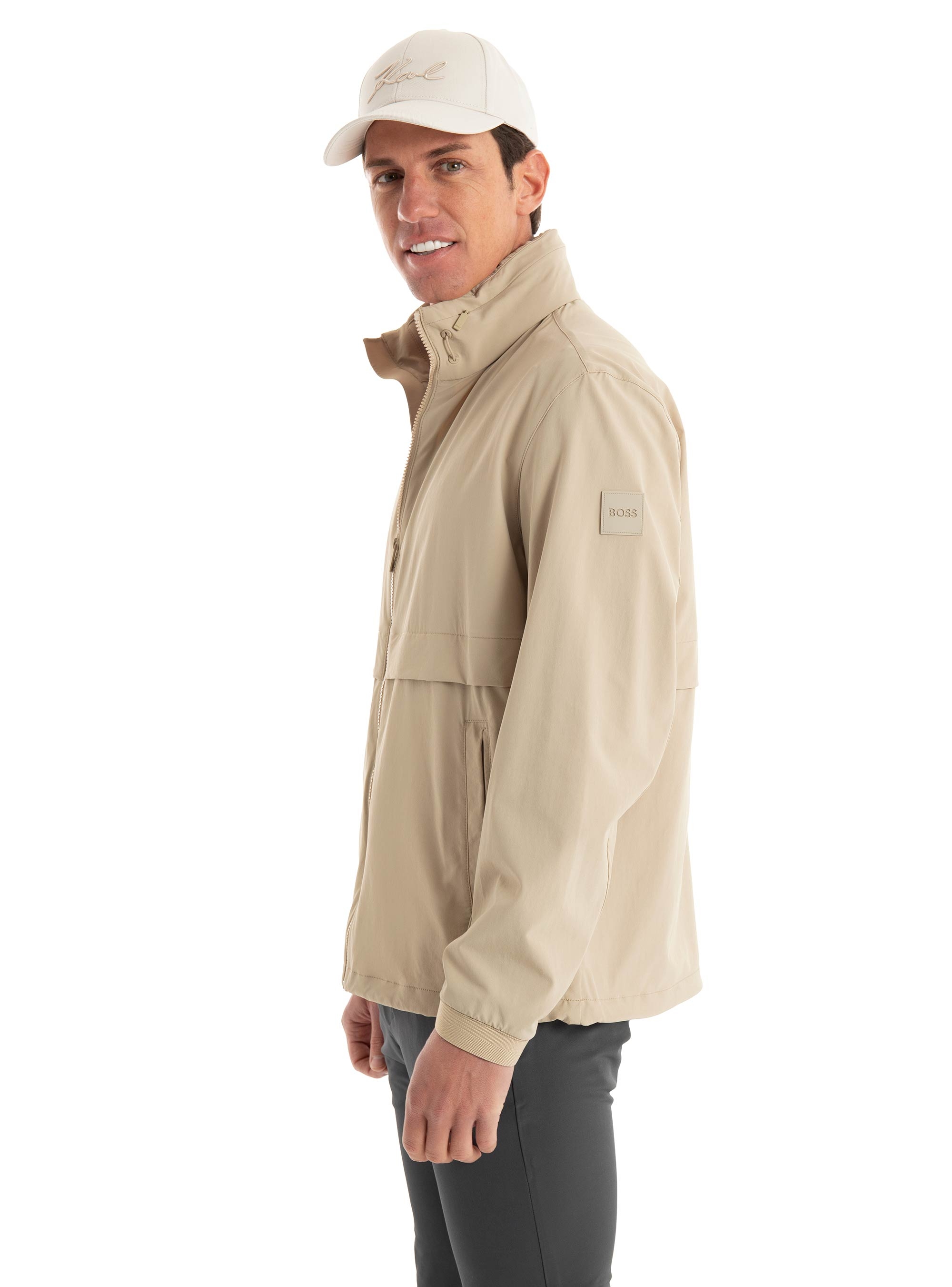BOSS Softshell Jacket In Washable Stretch Fabric P-Caldar - Beige