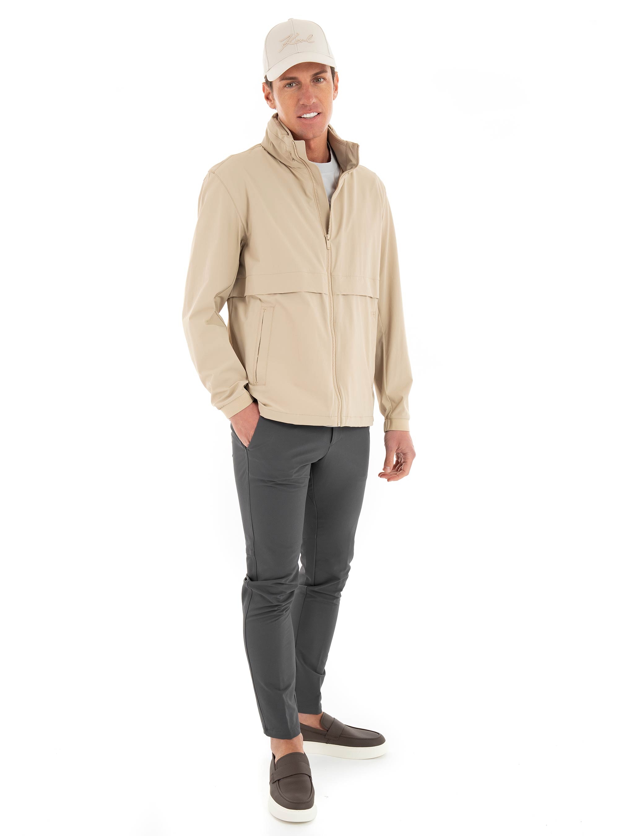 BOSS Softshell Jacket In Washable Stretch Fabric P-Caldar - Beige