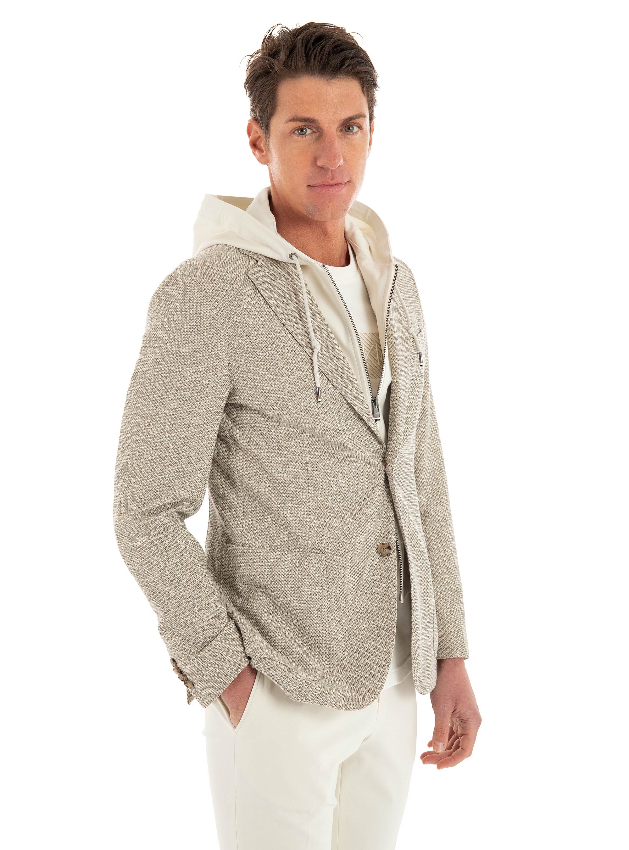 BOSS Slim Fit Blazer C-Hanry-J-Hoodie-233 - Beige