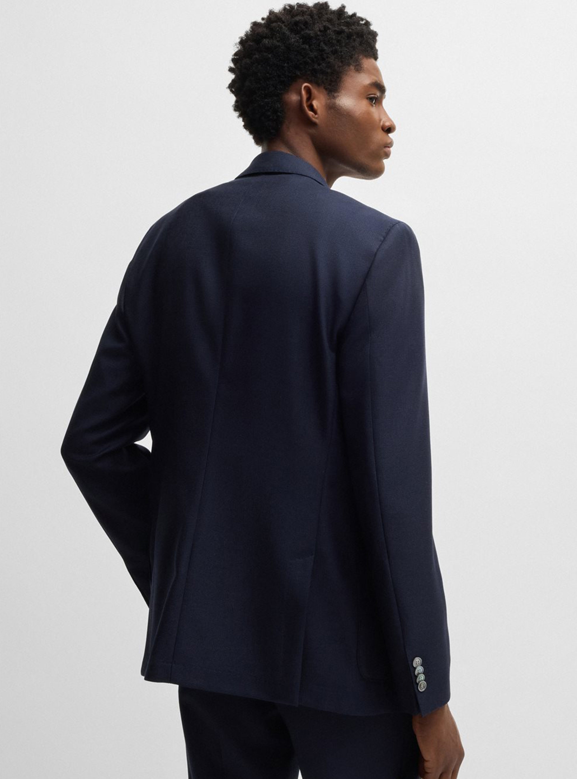 BOSS Slim Fit Double Breasted  Blazer C-Huge-DB-251 - Dark Blue