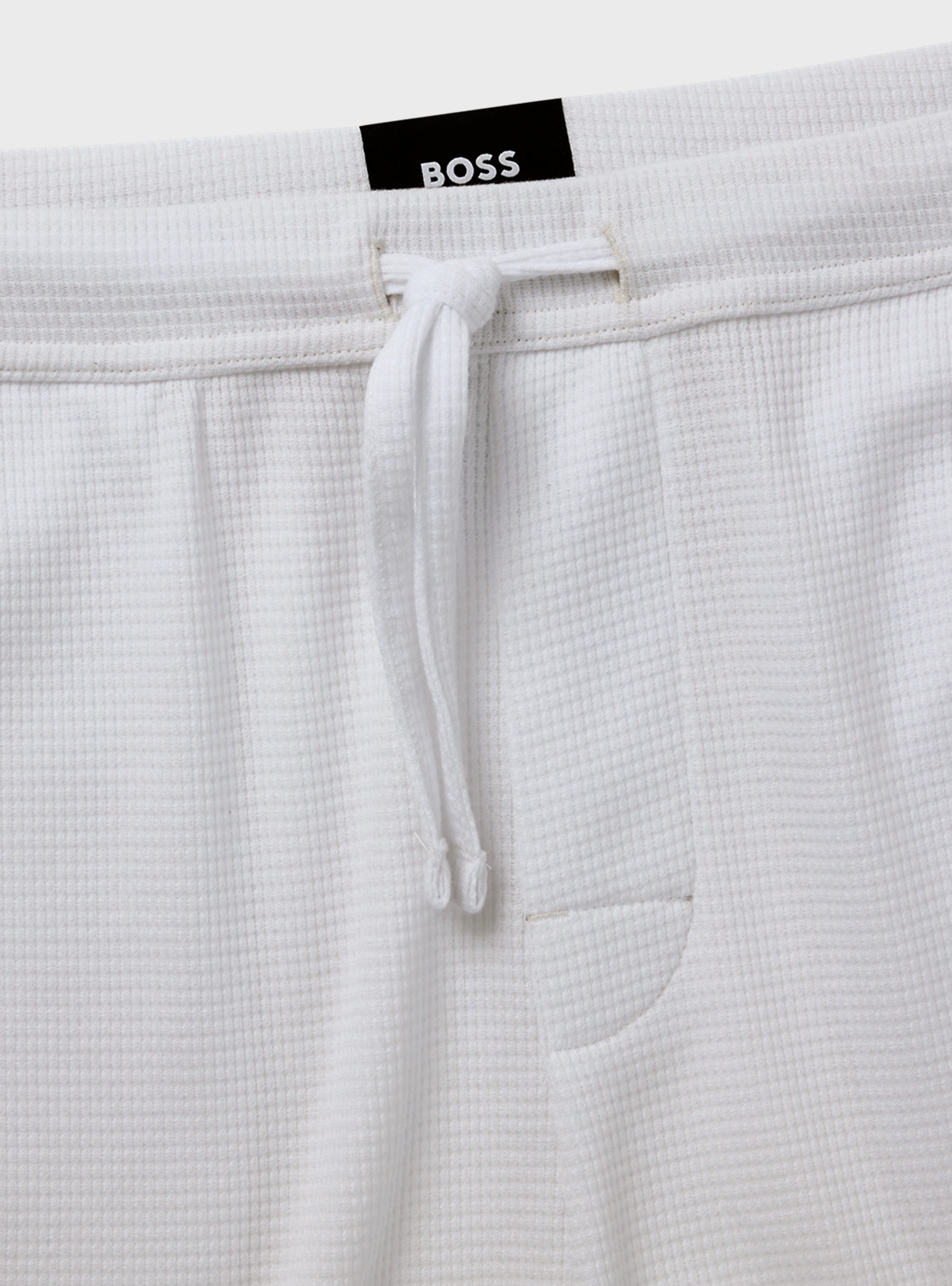 BOSS Waffle-Structured Pyjama Shorts Waffle Shorts - White