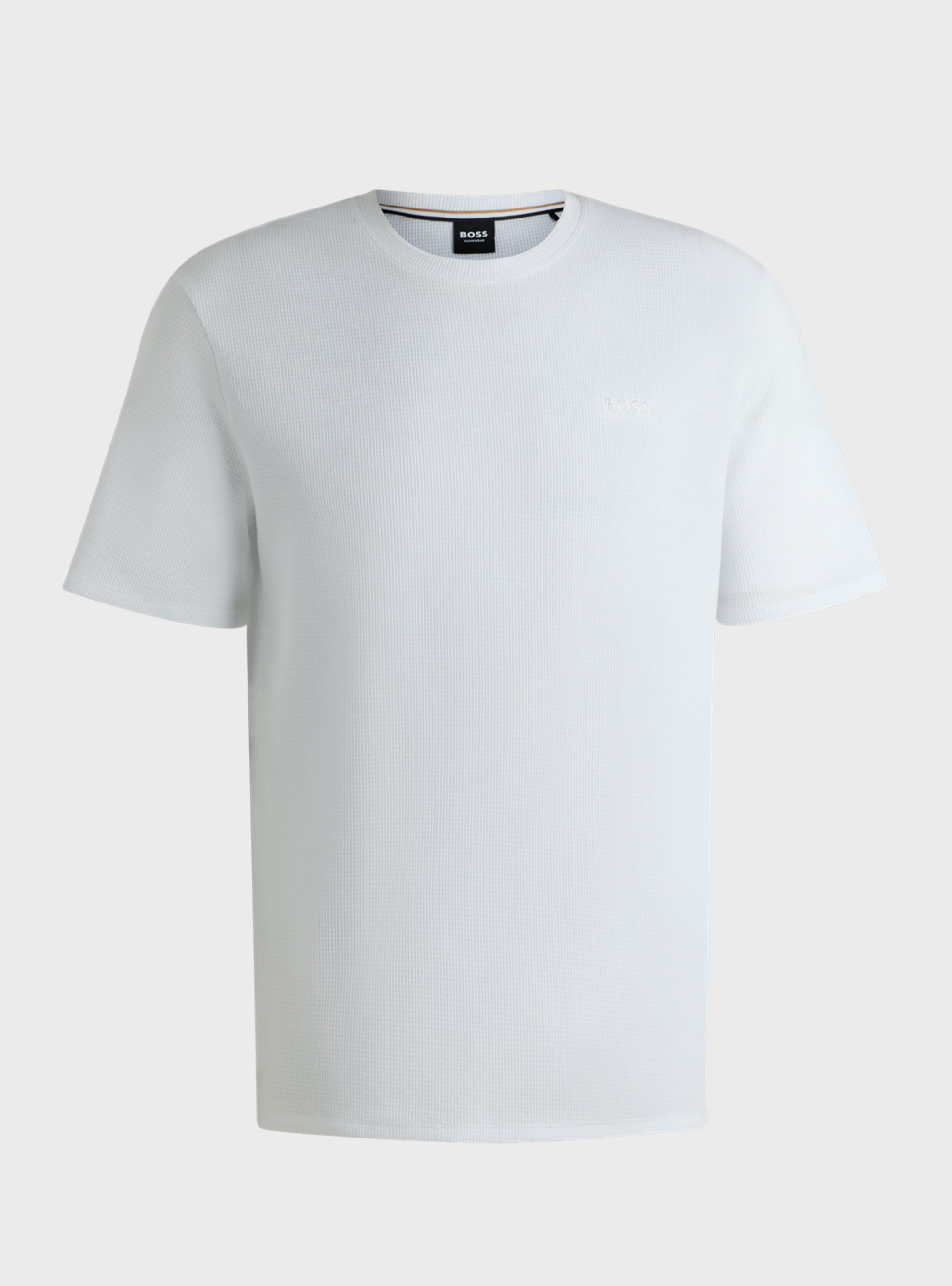 BOSS Waffle-Structured Pyjama T-Shirt Waffle T-Shirt - White