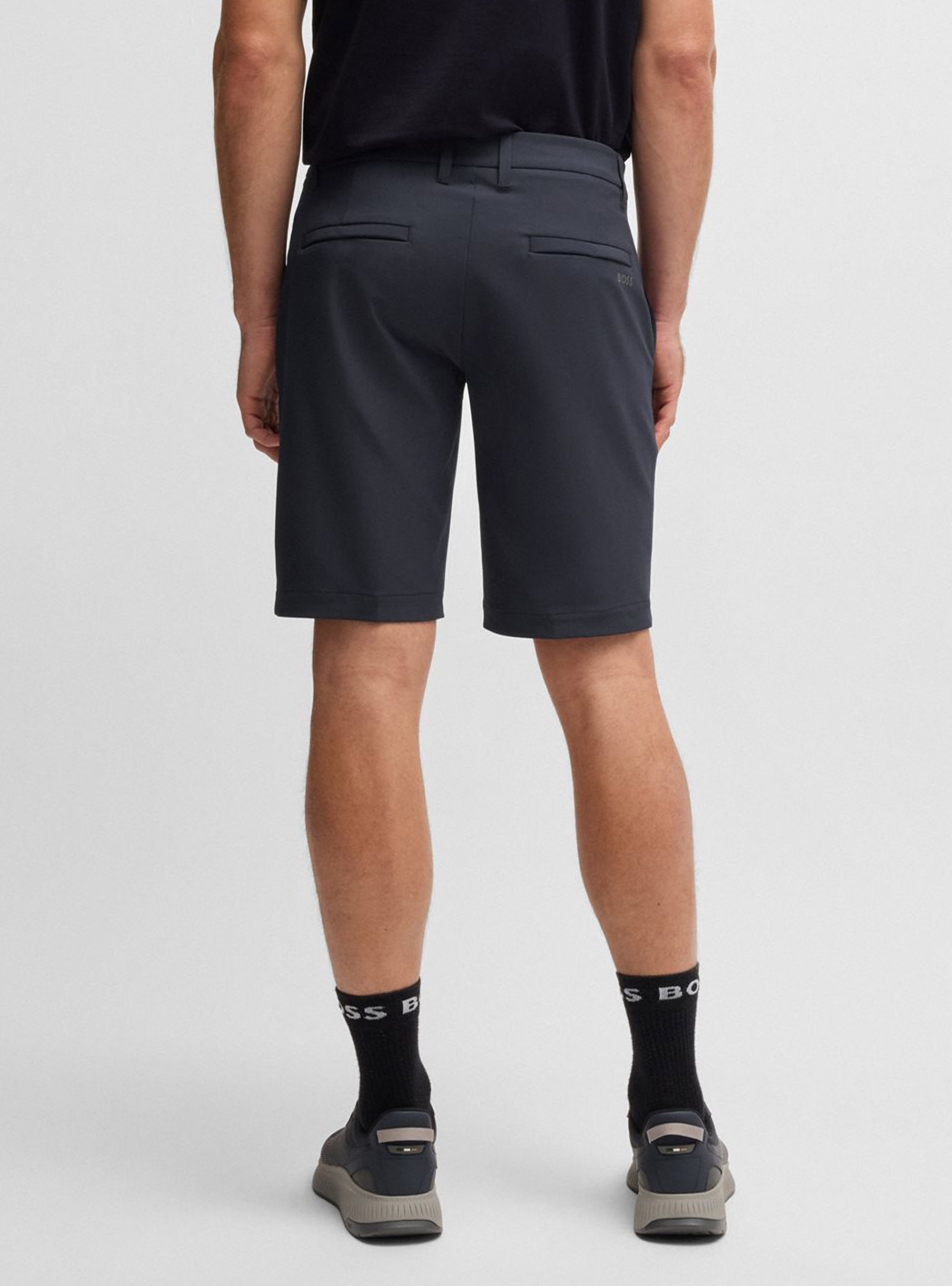 BOSS Slim-Fit Shorts In Water-Repellent Stretch Fabric S_Commuter - Dark Blue