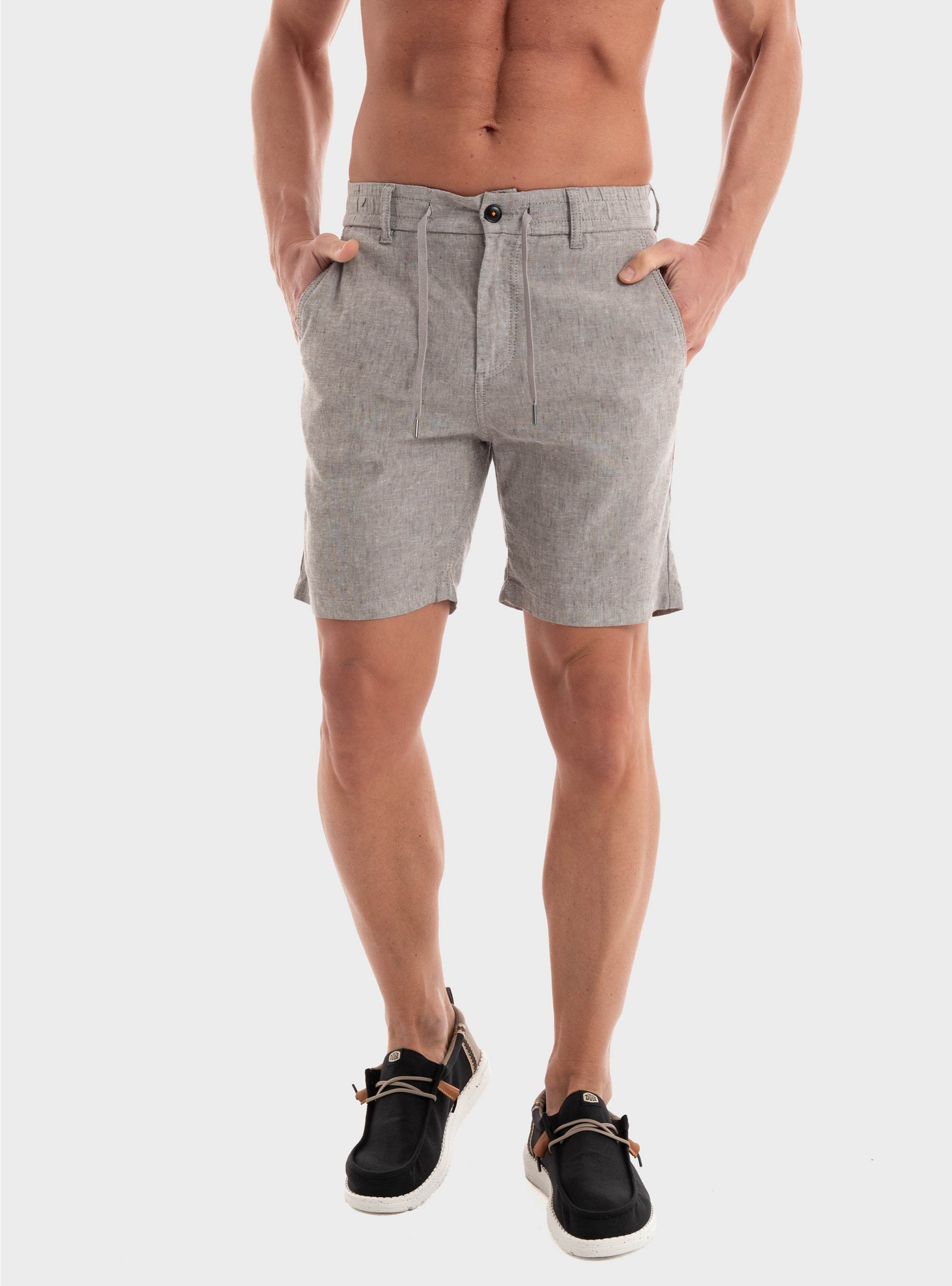 BOSS Linen Blend Tapered Fit Shorts Chino-Tapered-DS-2-S - Brown