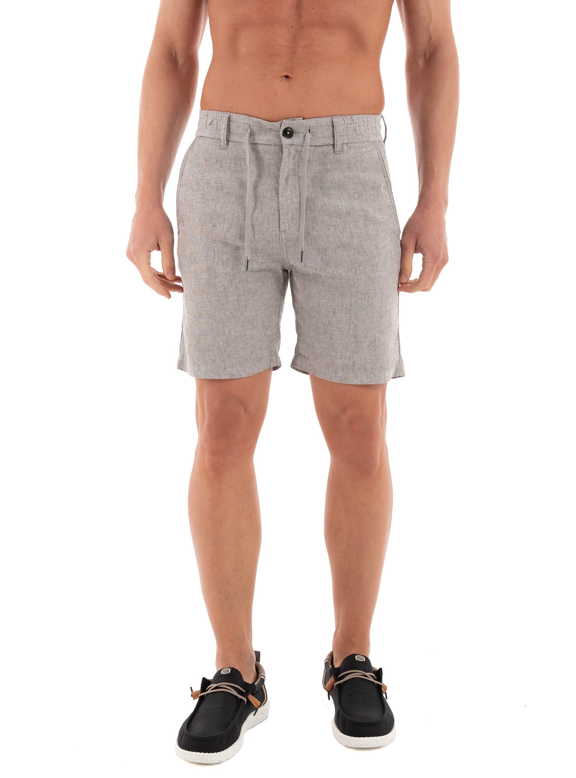 BOSS Linen Blend Tapered Fit Shorts Chino-Tapered-DS-2-S - Brown