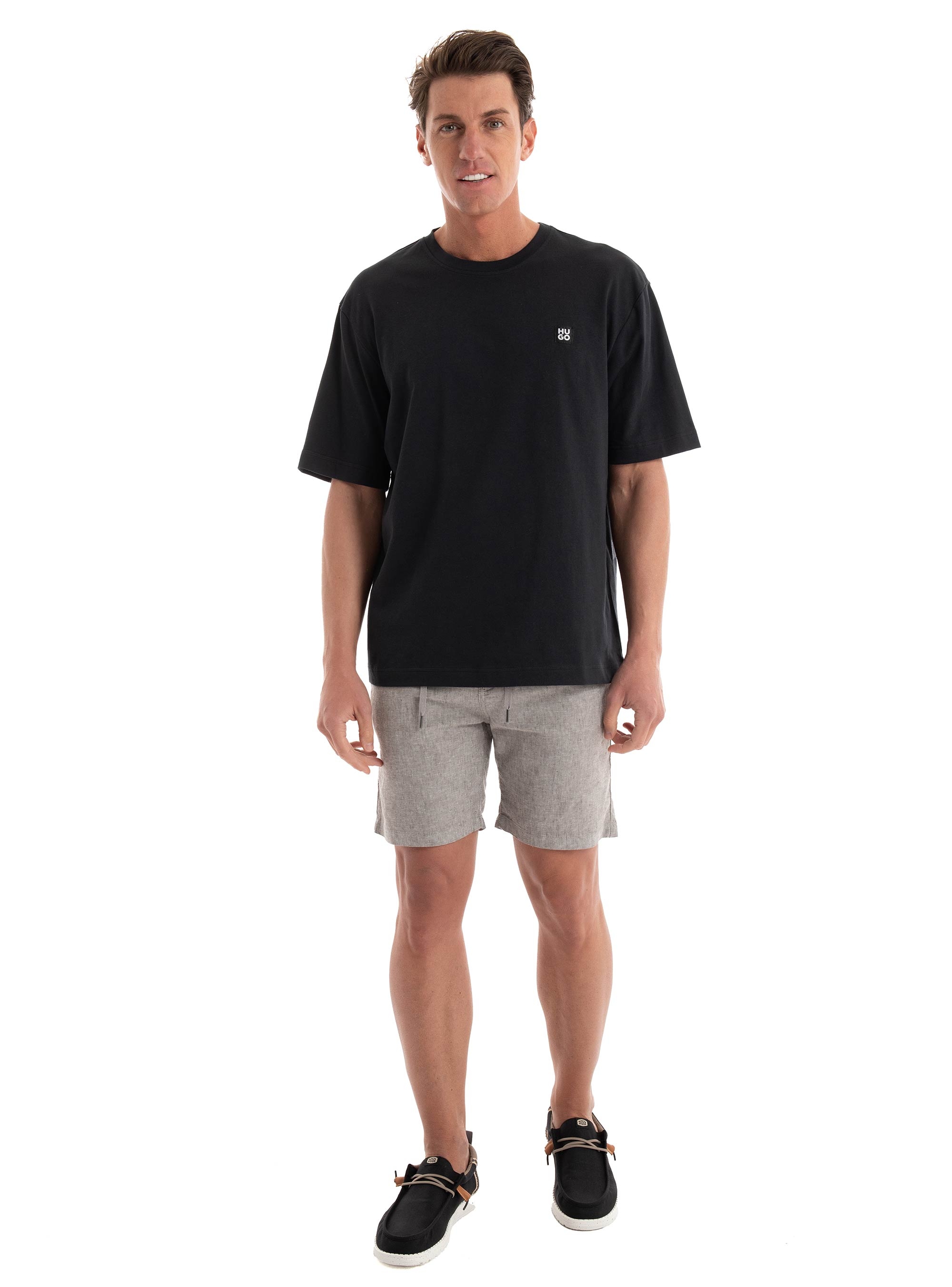 BOSS Linen Blend Tapered Fit Shorts Chino-Tapered-DS-2-S - Brown