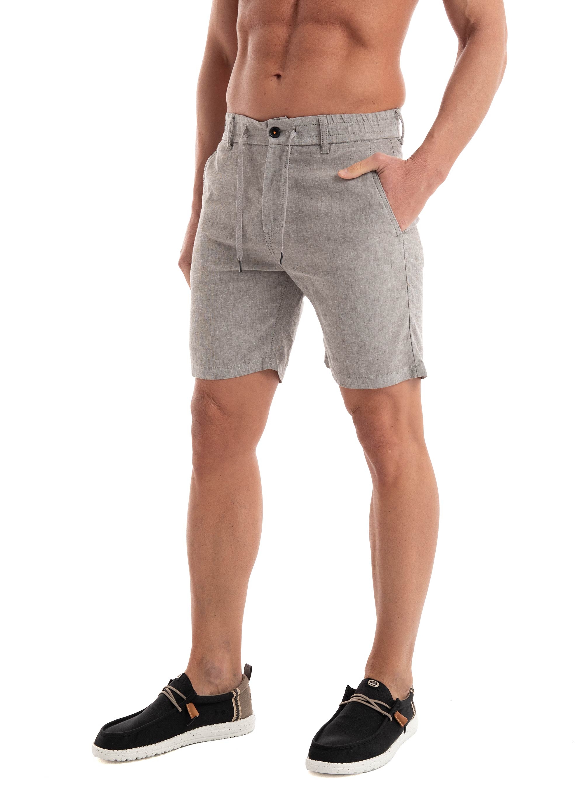 BOSS Linen Blend Tapered Fit Shorts Chino-Tapered-DS-2-S - Brown