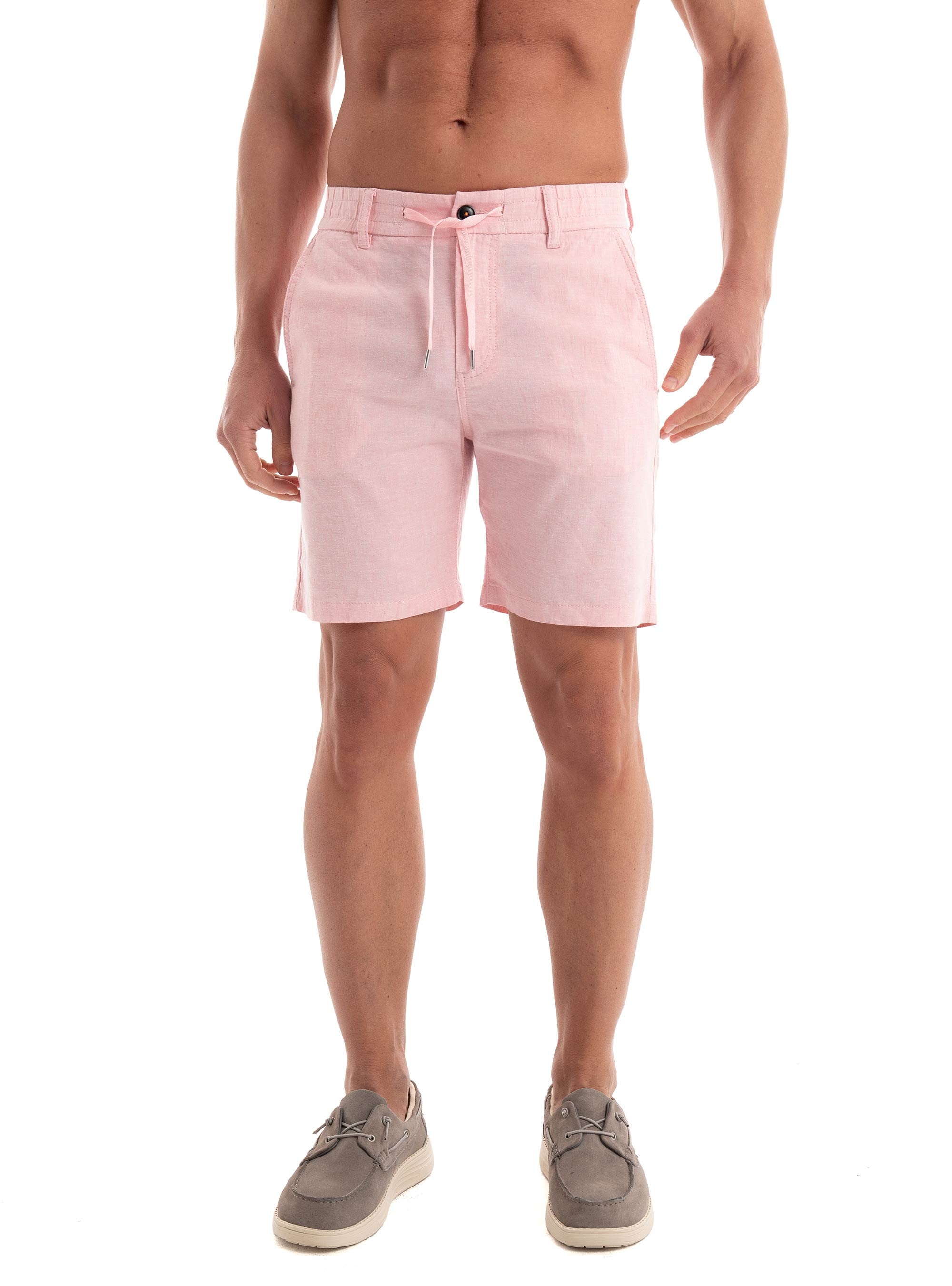 BOSS Linen Blend Tapered Fit Shorts Chino-Tapered-DS-2-S - Pink