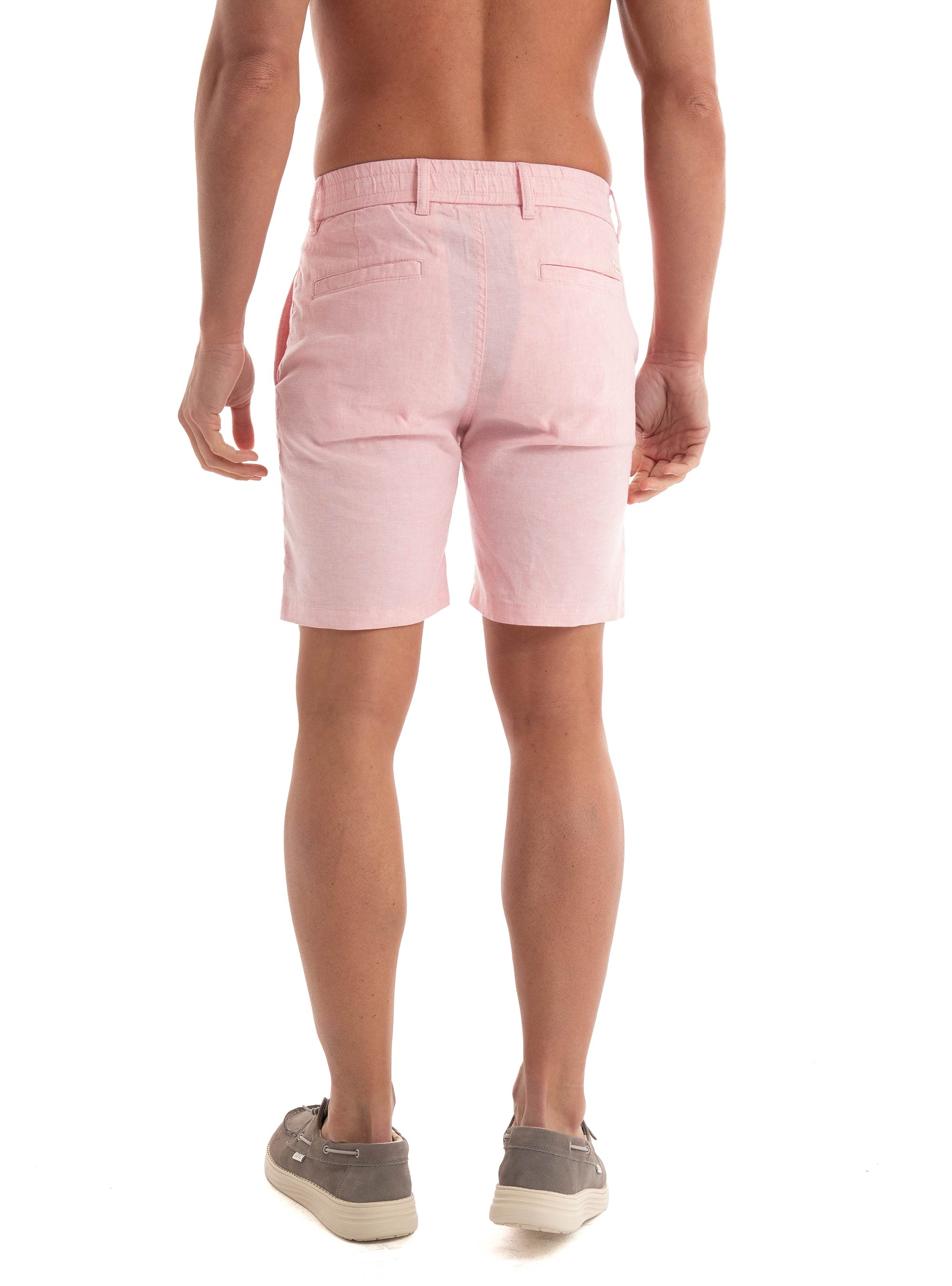 BOSS Linen Blend Tapered Fit Shorts Chino-Tapered-DS-2-S - Pink