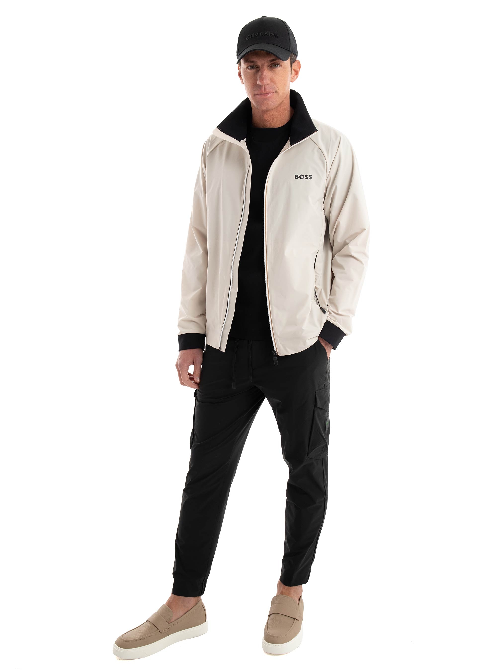 BOSS Tapered-Fit Trousers In Easy-Iron Stretch Poplin T_Urbanex-CargoLight - Black