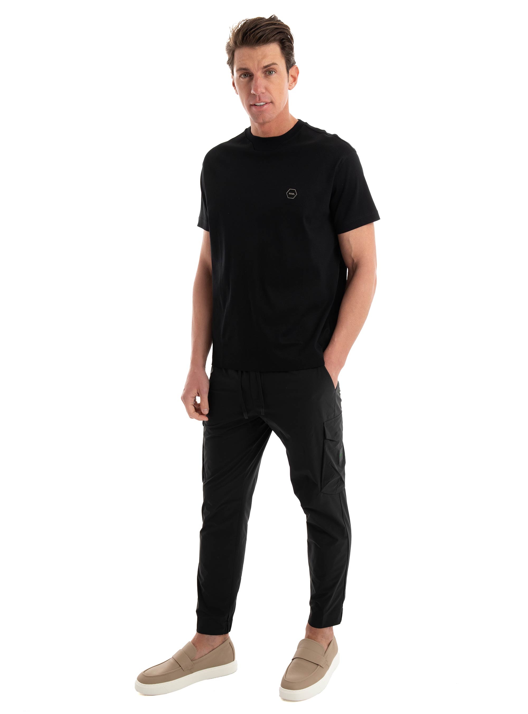 BOSS Tapered-Fit Trousers In Easy-Iron Stretch Poplin T_Urbanex-CargoLight - Black