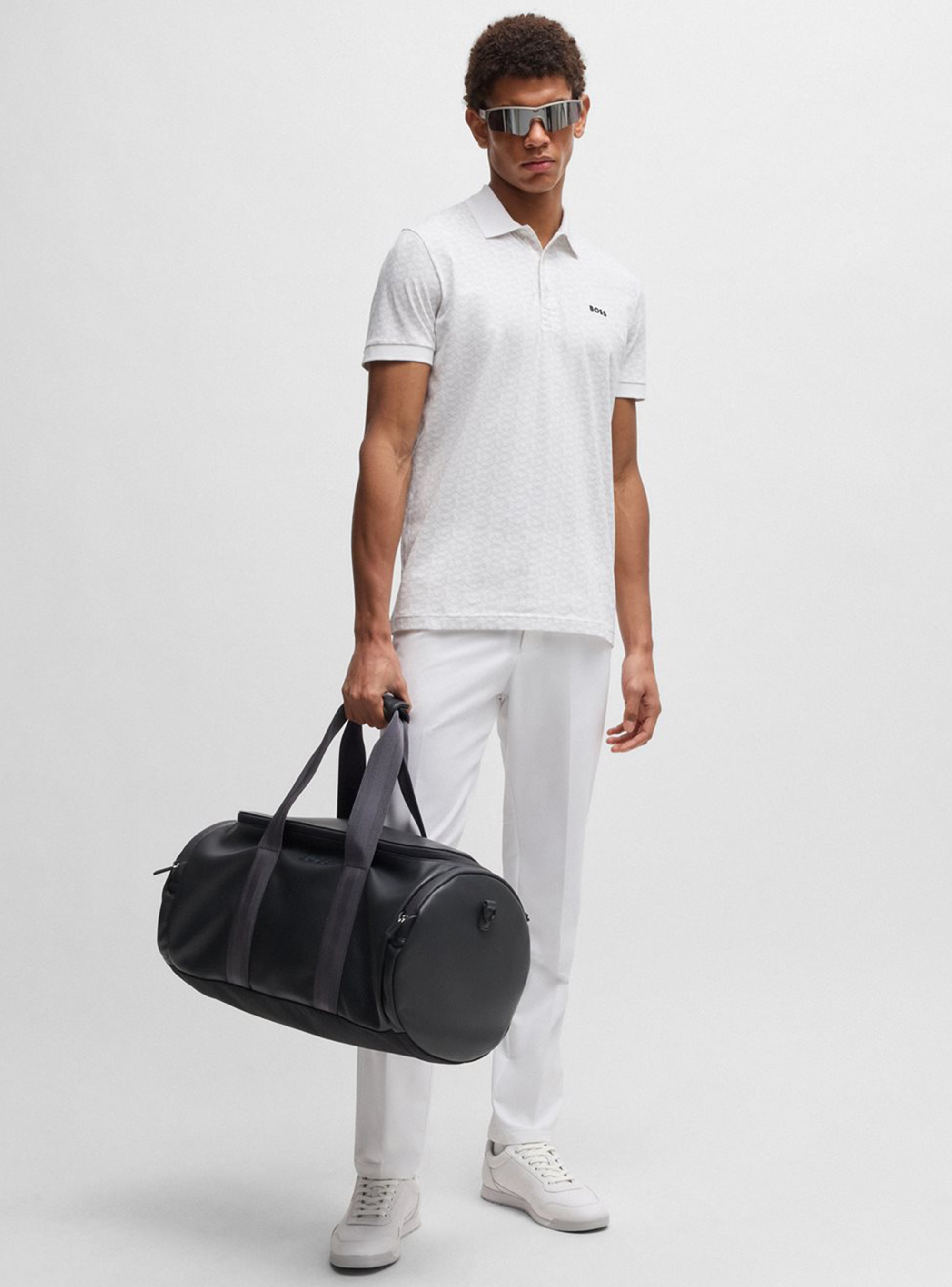 BOSS Slim Fit Water Repellent Trousers T_Commuter-Slim - White