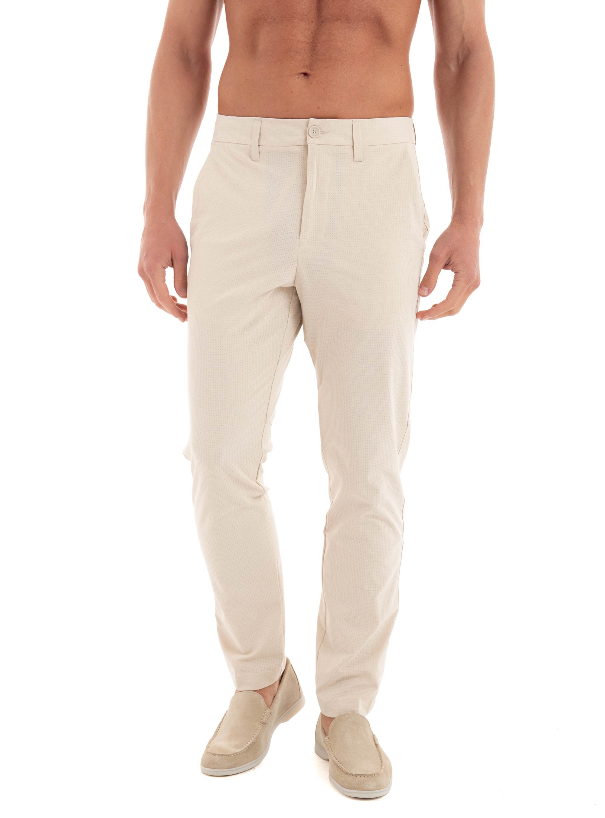 BOSS Regular Fit Water Repellent Trousers T_Commuter-Hop - Light Beige