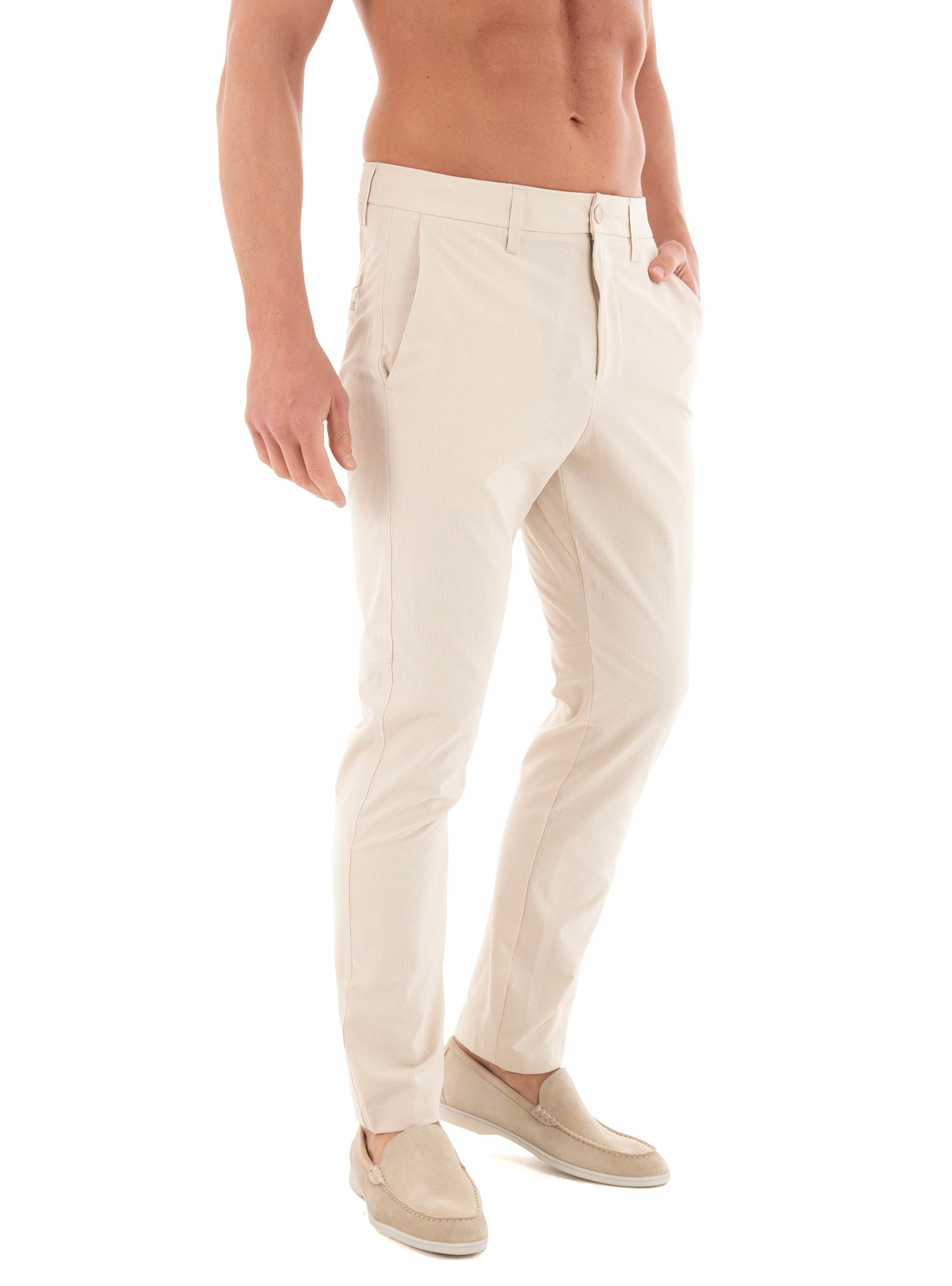 BOSS Regular Fit Water Repellent Trousers T_Commuter-Hop - Light Beige