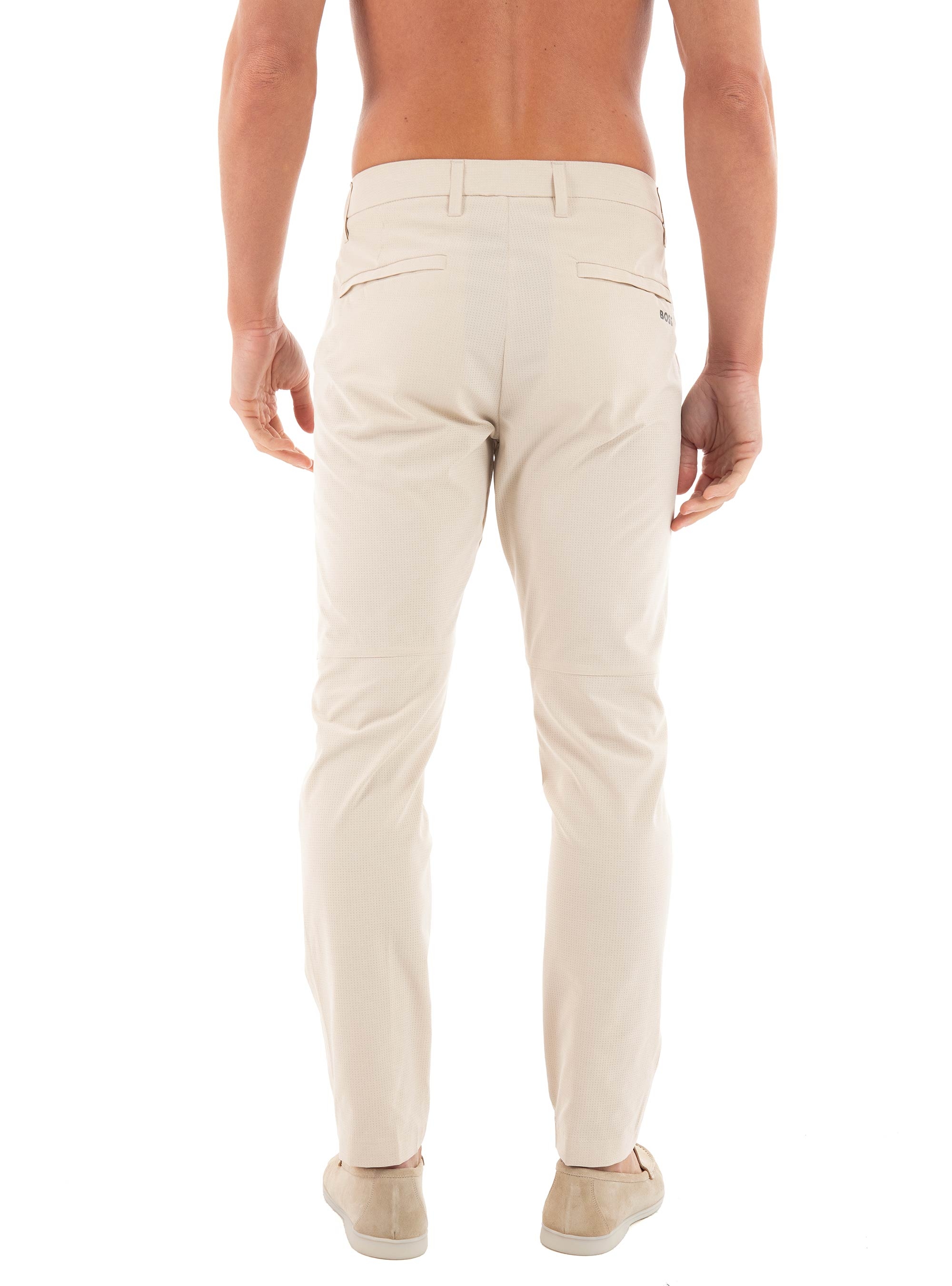 BOSS Regular Fit Water Repellent Trousers T_Commuter-Hop - Light Beige