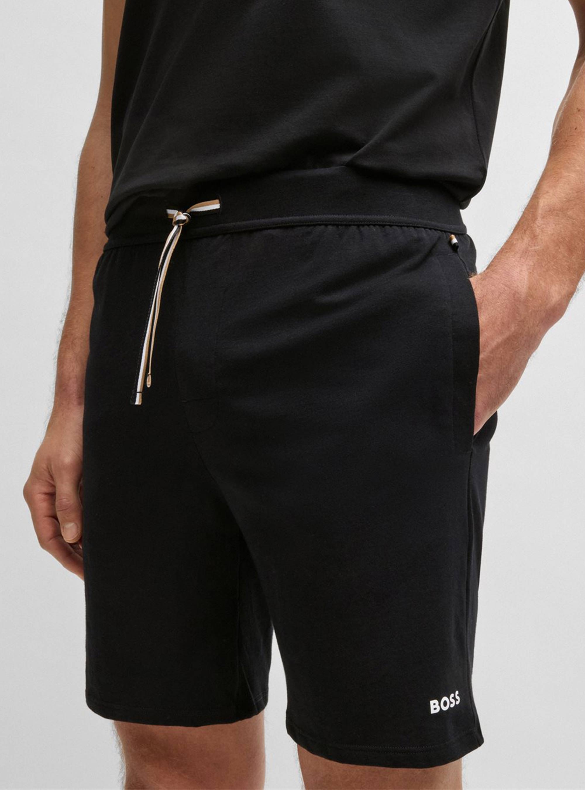 BOSS Stretch-Cotton Pyjama Shorts Unique Shorts CW - Black