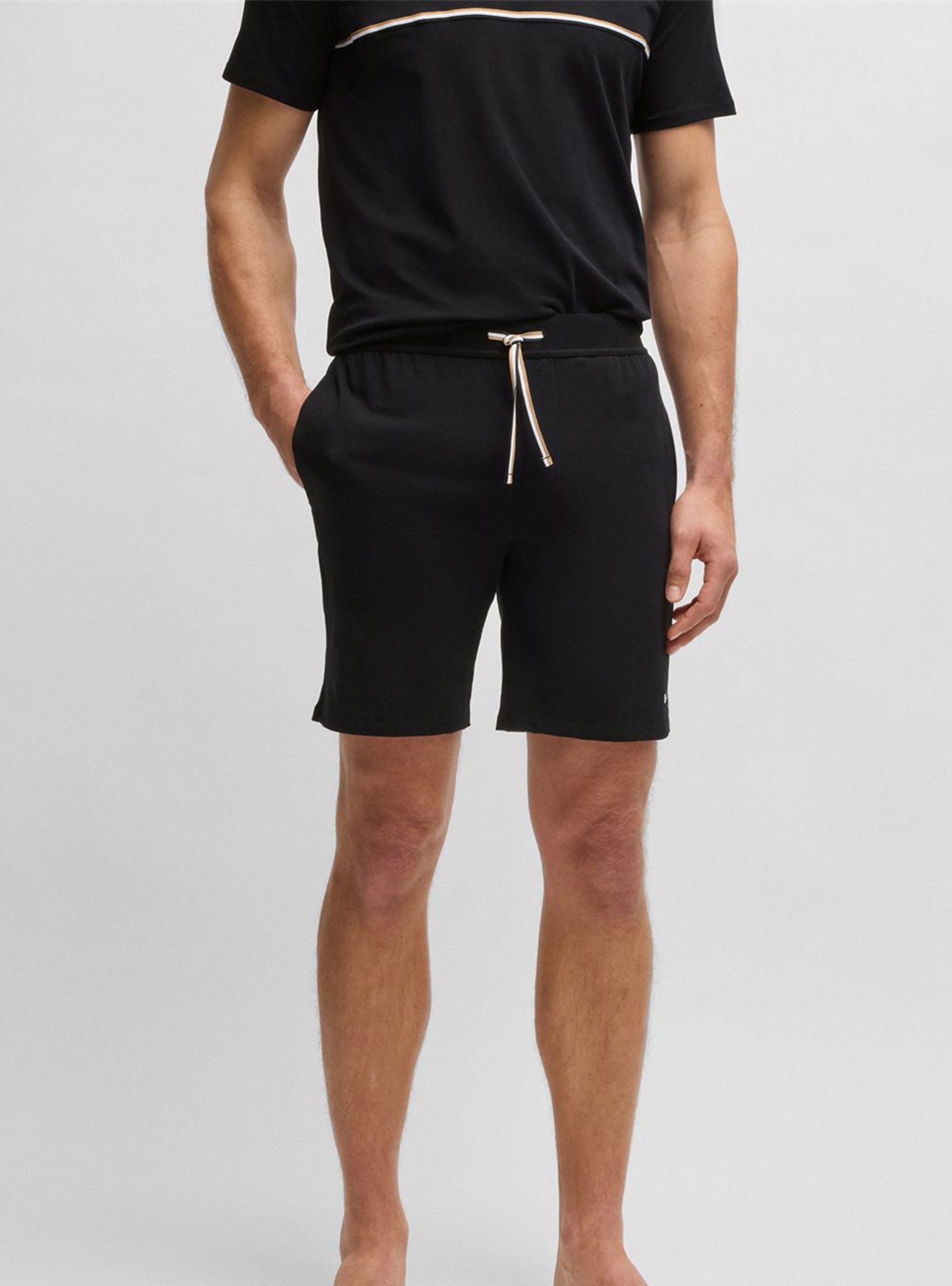 BOSS Stretch-Cotton Pyjama Shorts Unique Shorts CW - Black