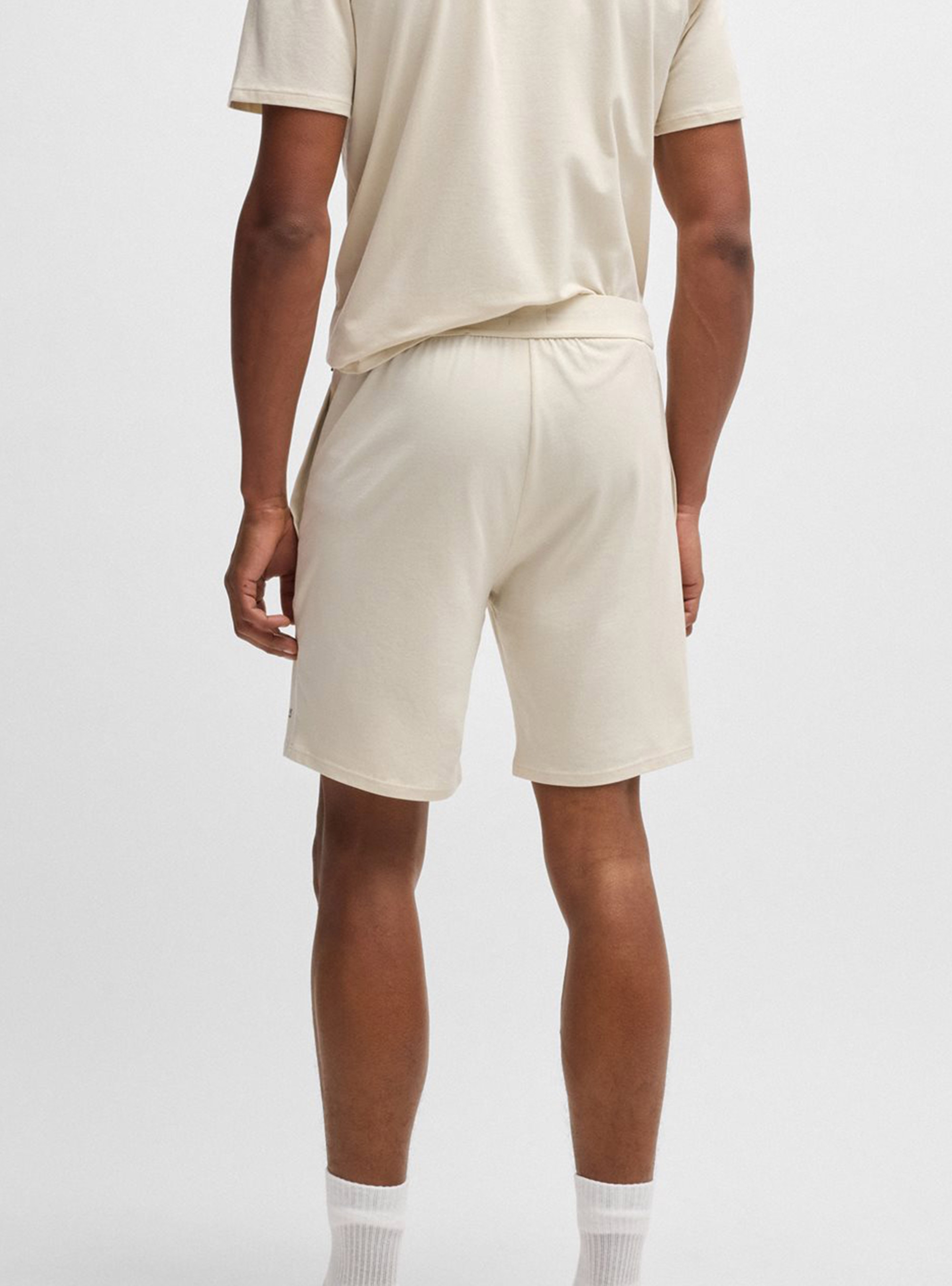 BOSS Stretch-Cotton Pyjama Shorts Unique Shorts CW - Ecru
