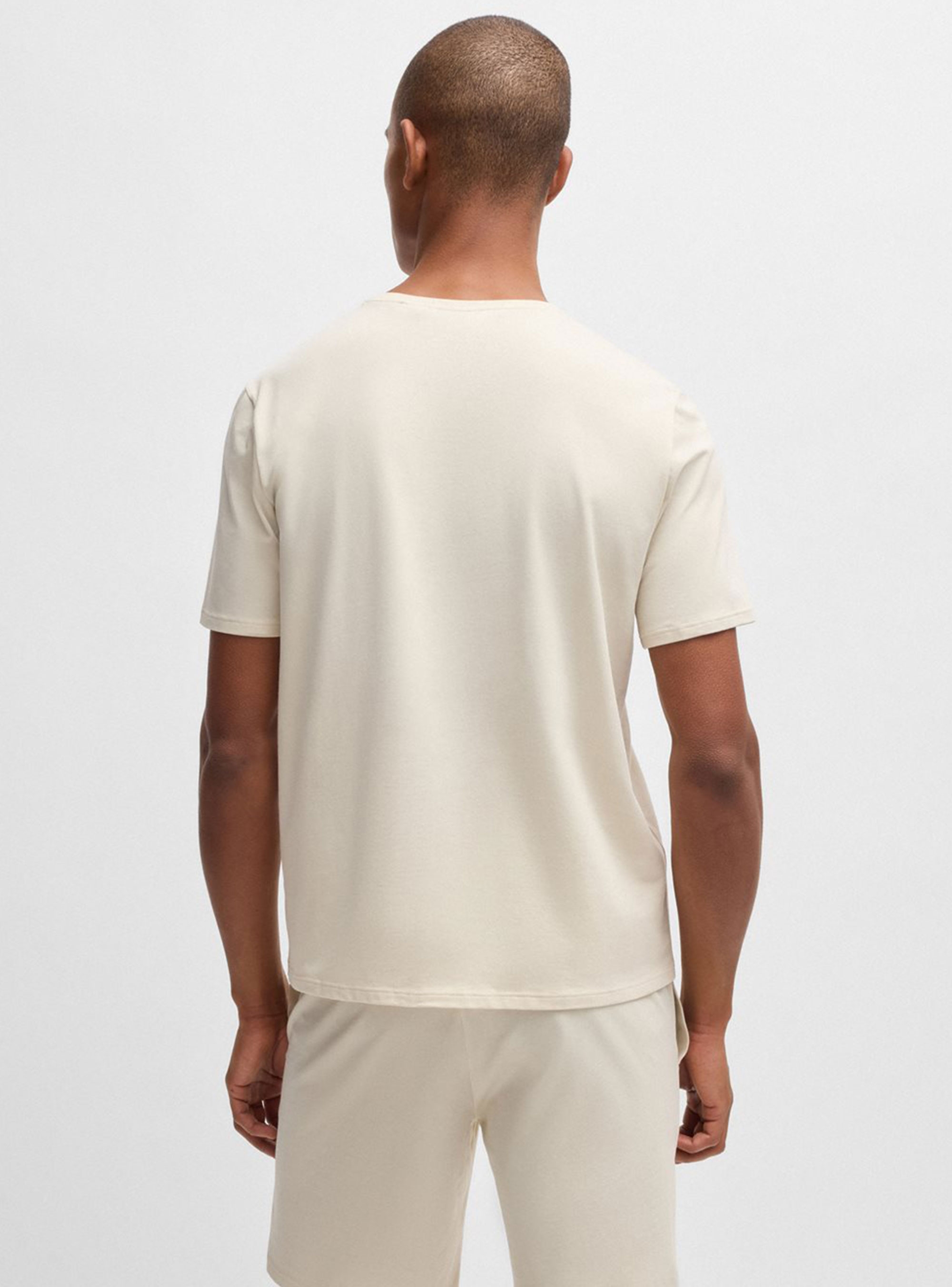 BOSS Stretch-Cotton Pyjama T-Shirt Unique T-Shirt - Ecru