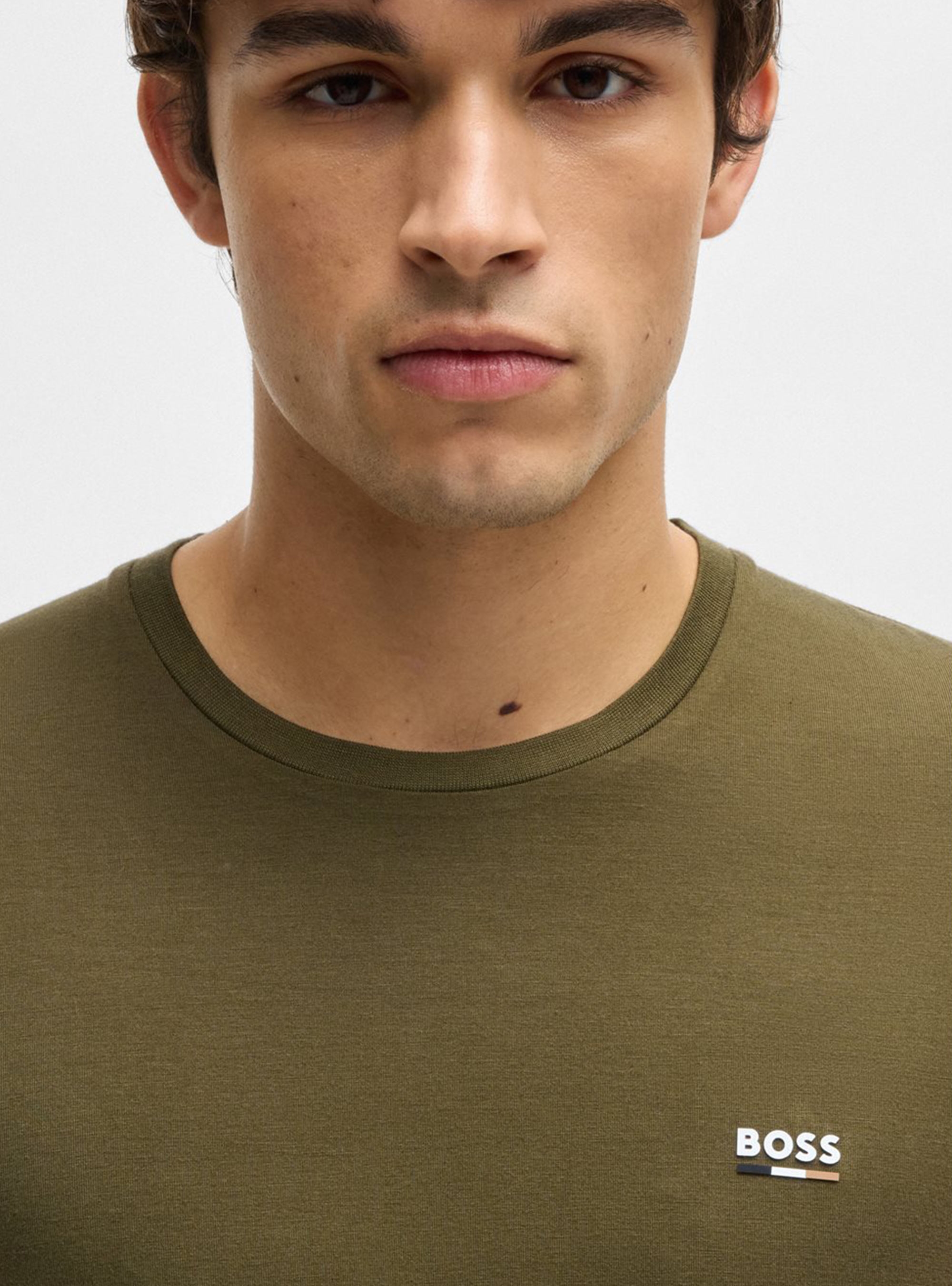 BOSS Stretch-Cotton Pyjama Set Bamboo Short Set - Dark Olive Green