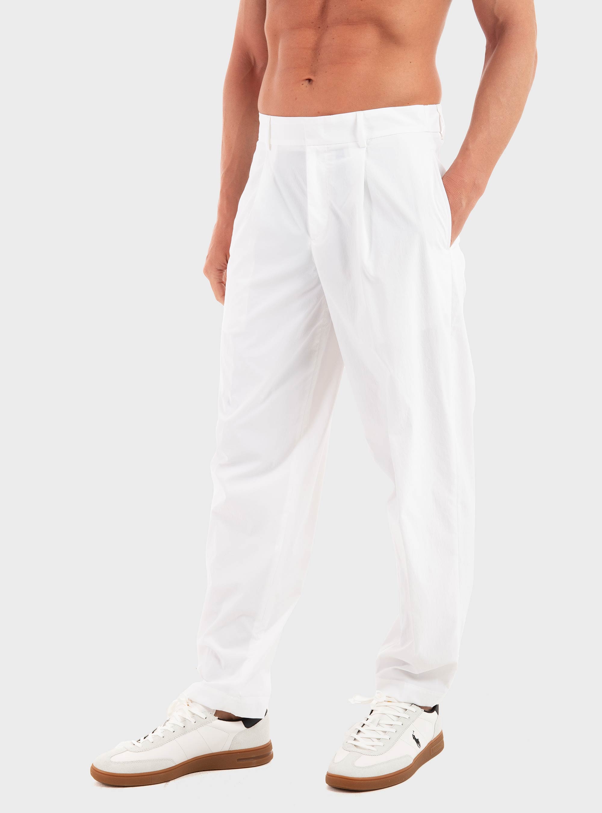 BOSS Tapered Fit Trousers P-Phil-PL-CW-WG-252F - White