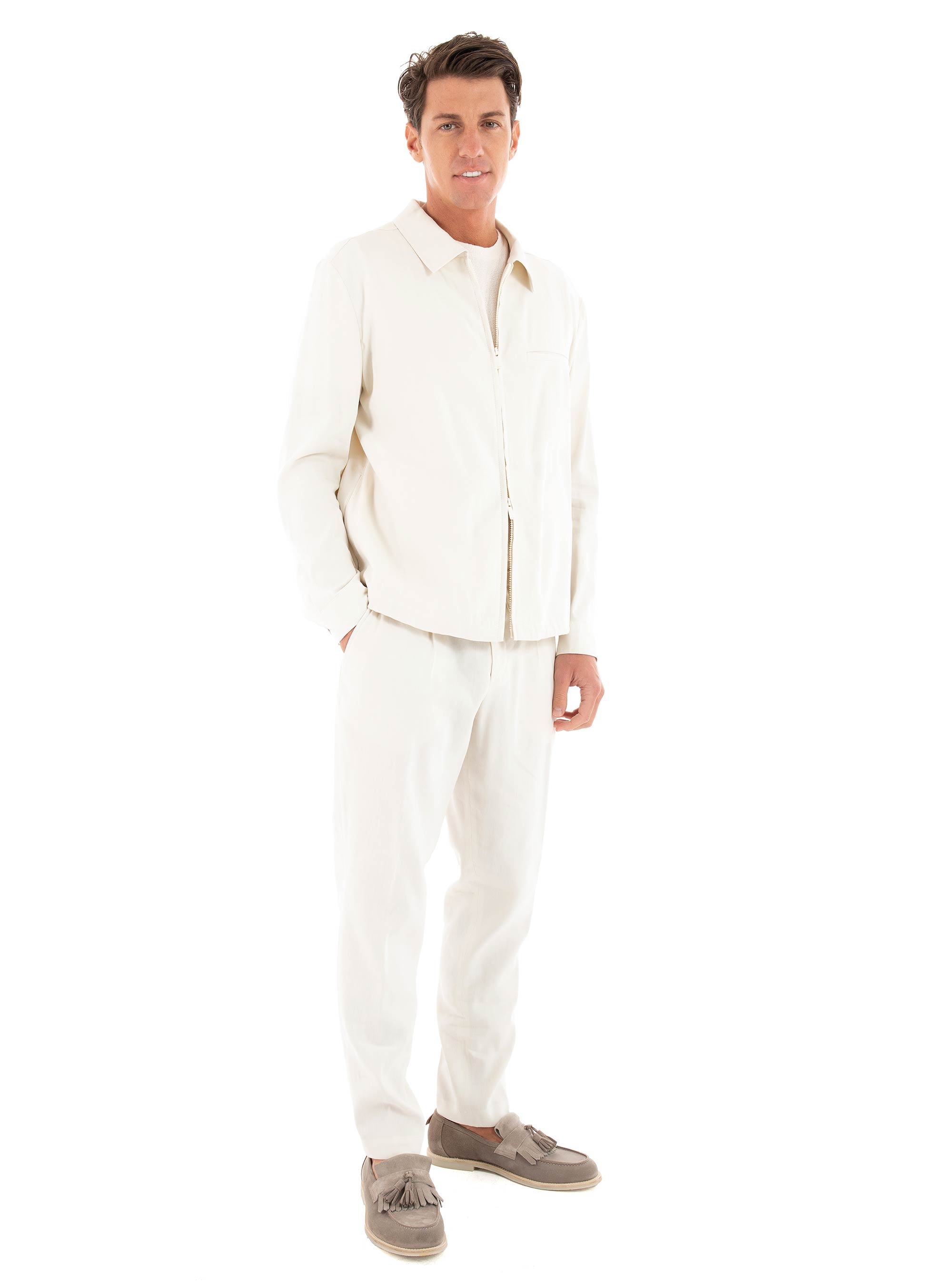 BOSS Jacket P-Carper-Zip-WG-252 - Ecru