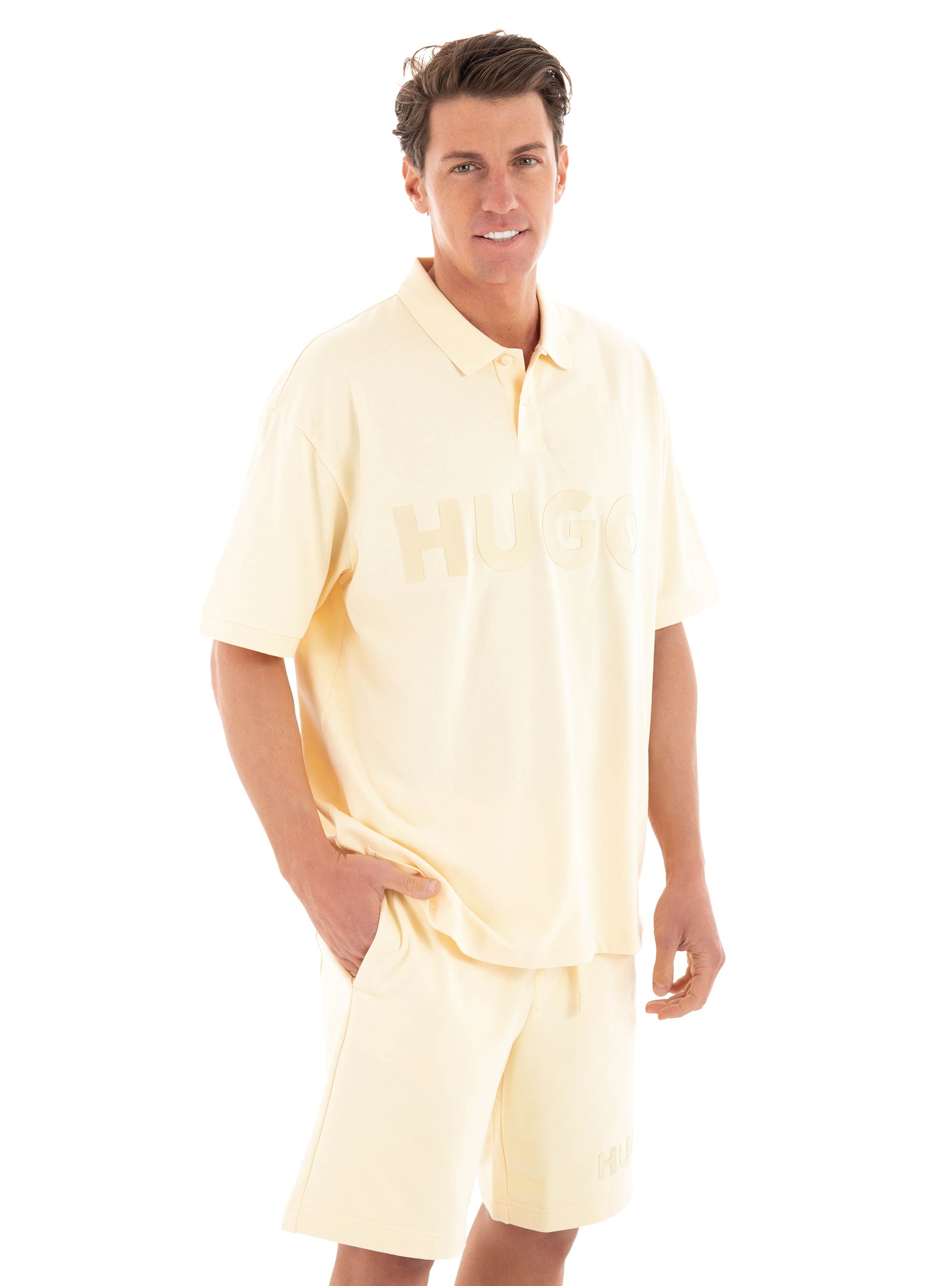 HUGO Relaxed Fit Polo Shirt Doniee - Yellow