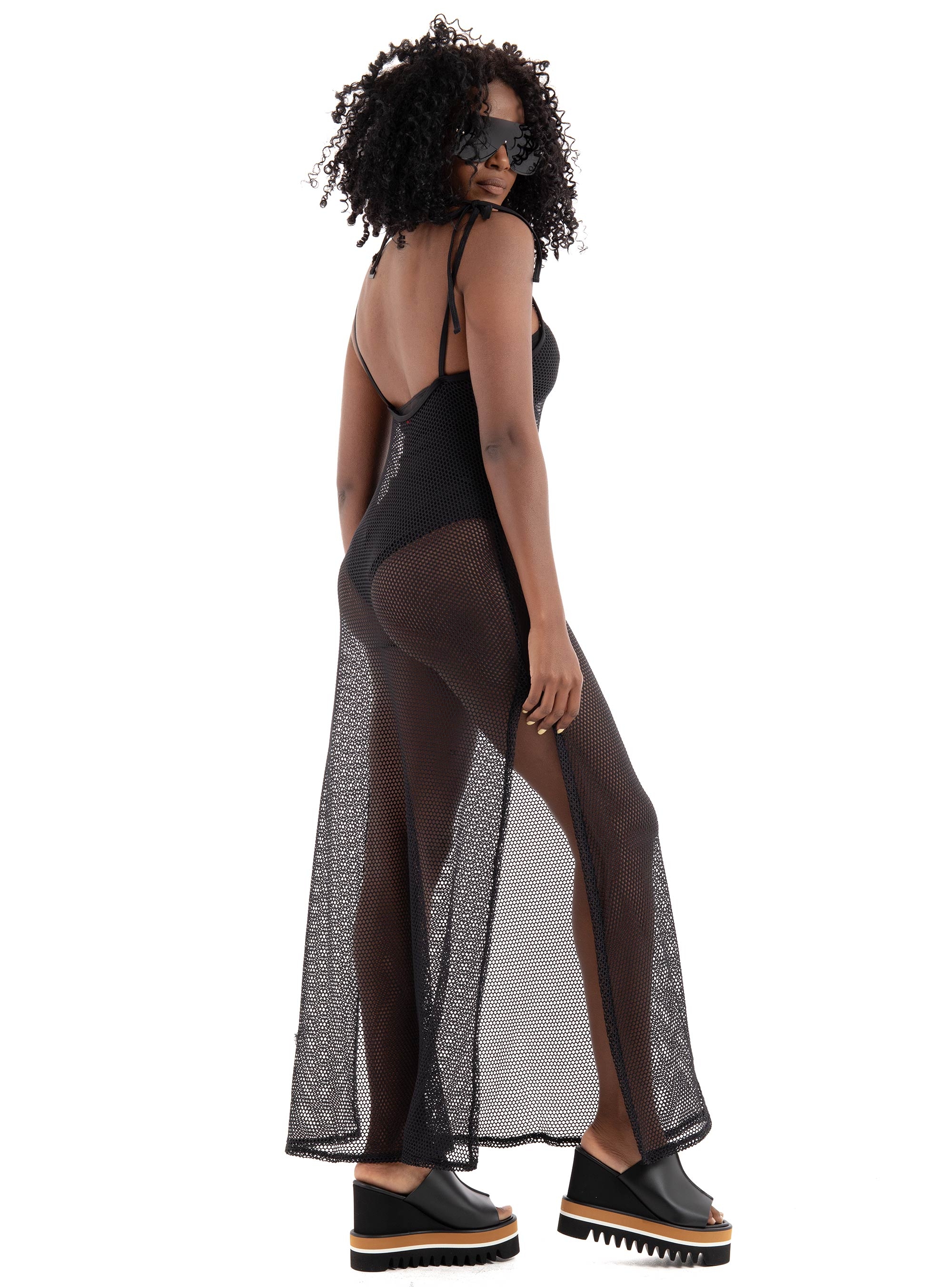 HUGO Mesh Beach DRESS - Black