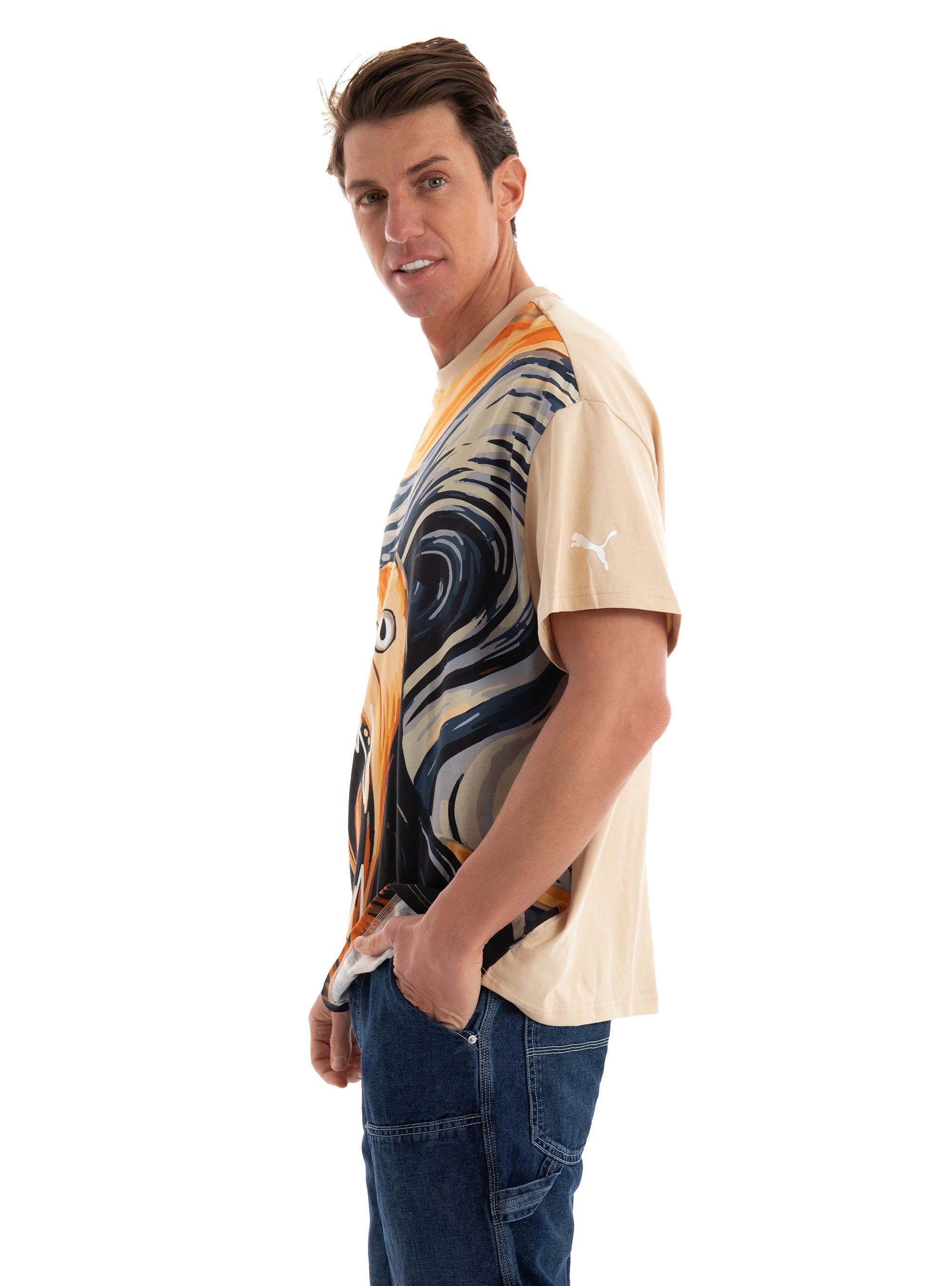 PUMA Dylan Exhibit Basketball Tee - Light Beige