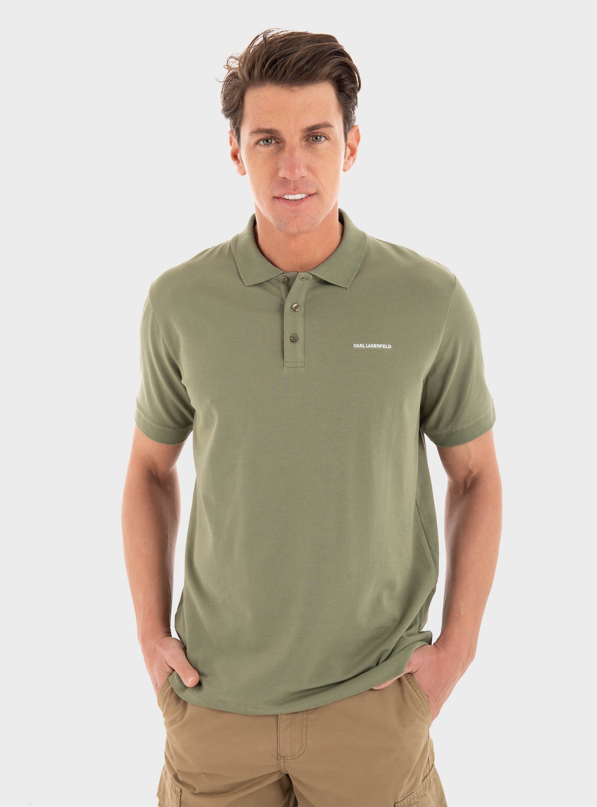 Karl Lagerfeld Regular Fit Polo Shirt - Olive 