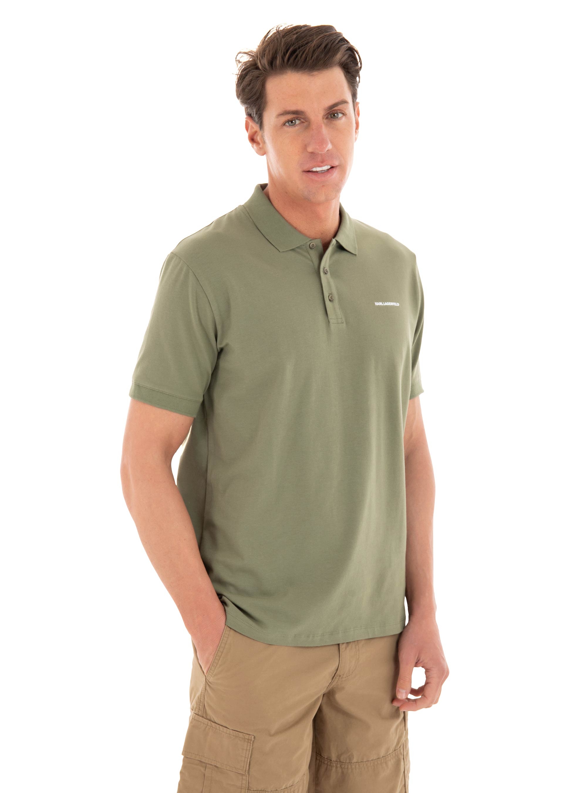 Karl Lagerfeld Regular Fit Polo Shirt - Olive 