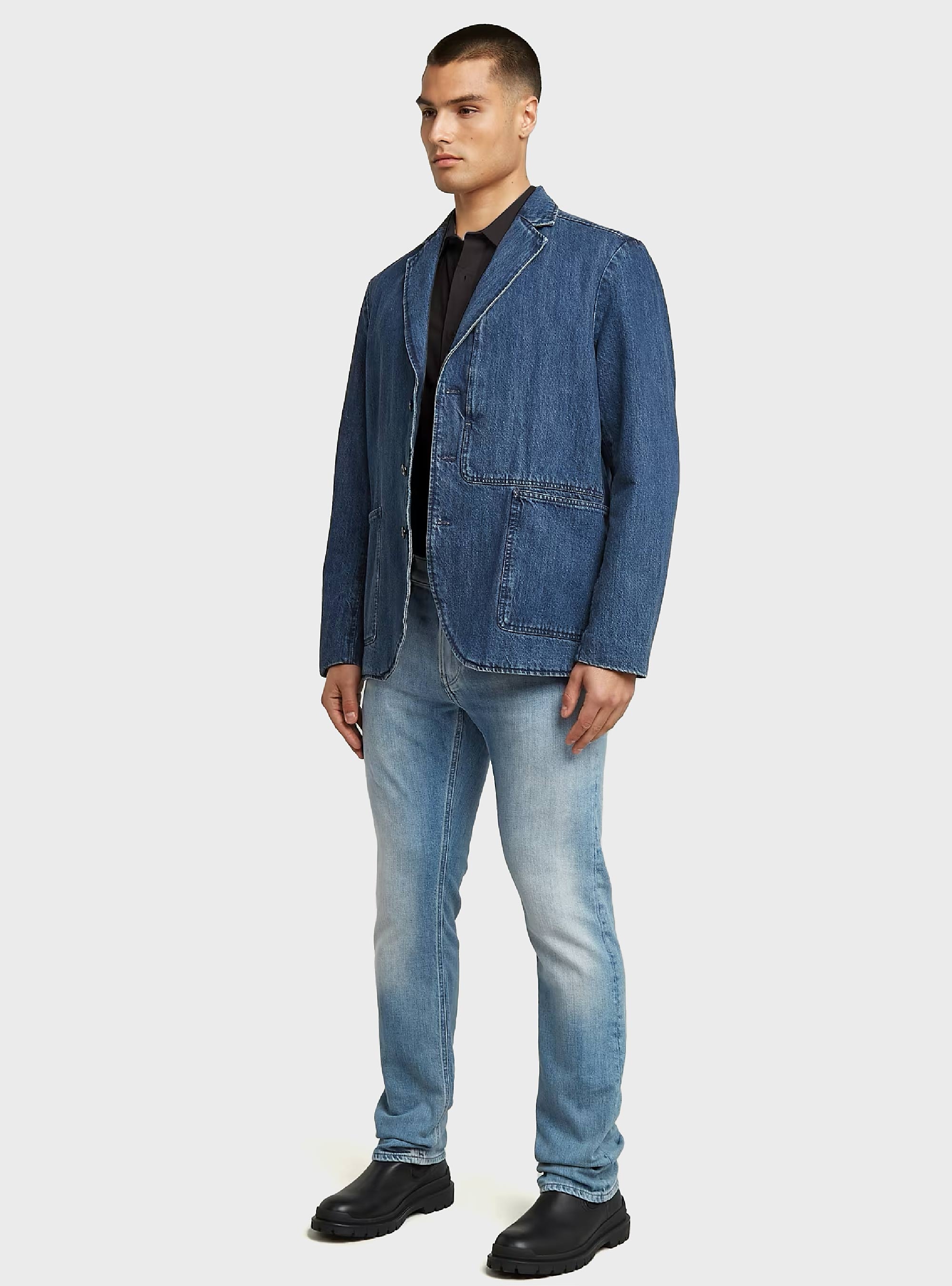 G-Star Chore Casual Denim Blazer - Medium Aged Denim