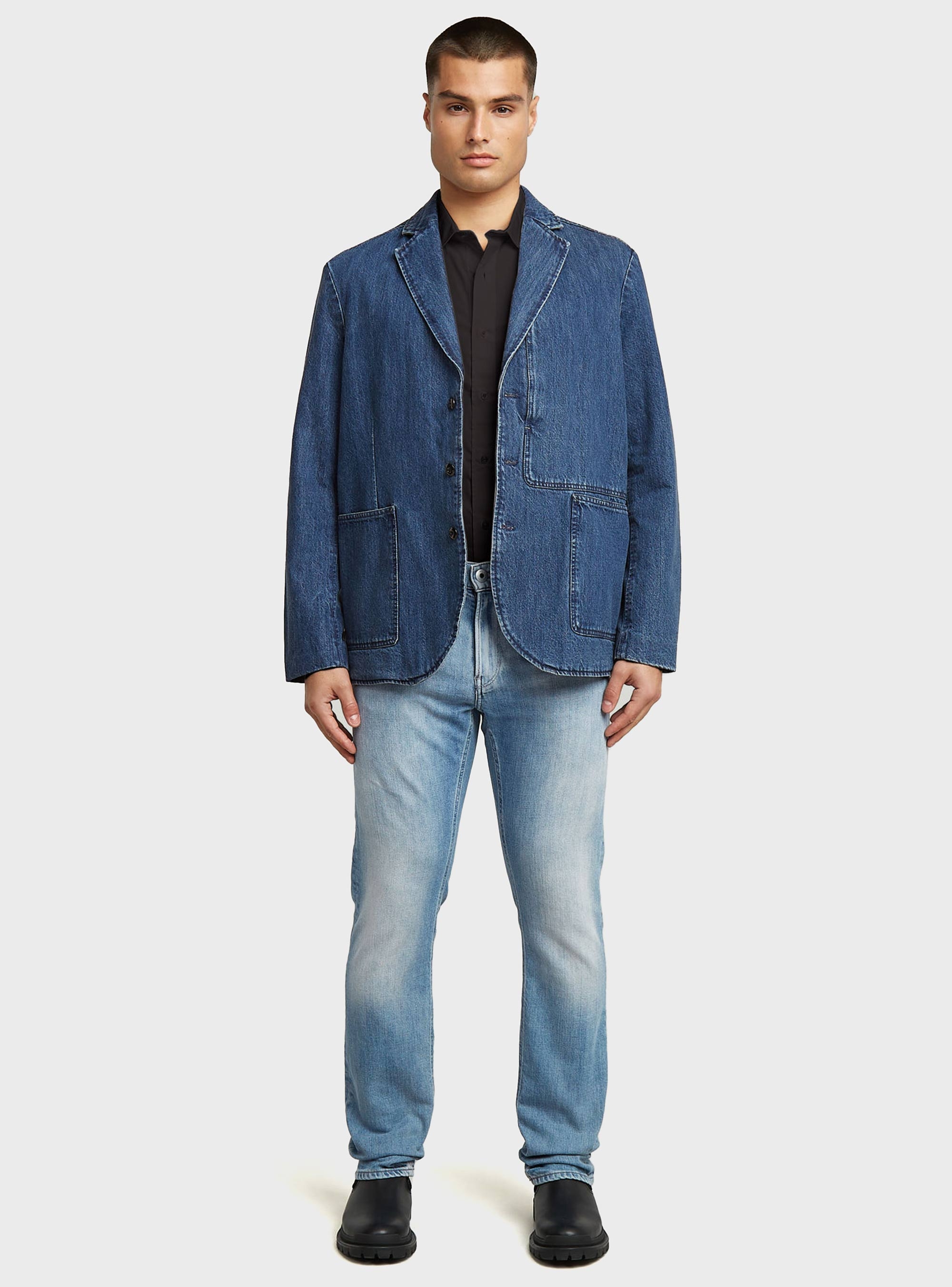 G-Star Chore Casual Denim Blazer - Medium Aged Denim
