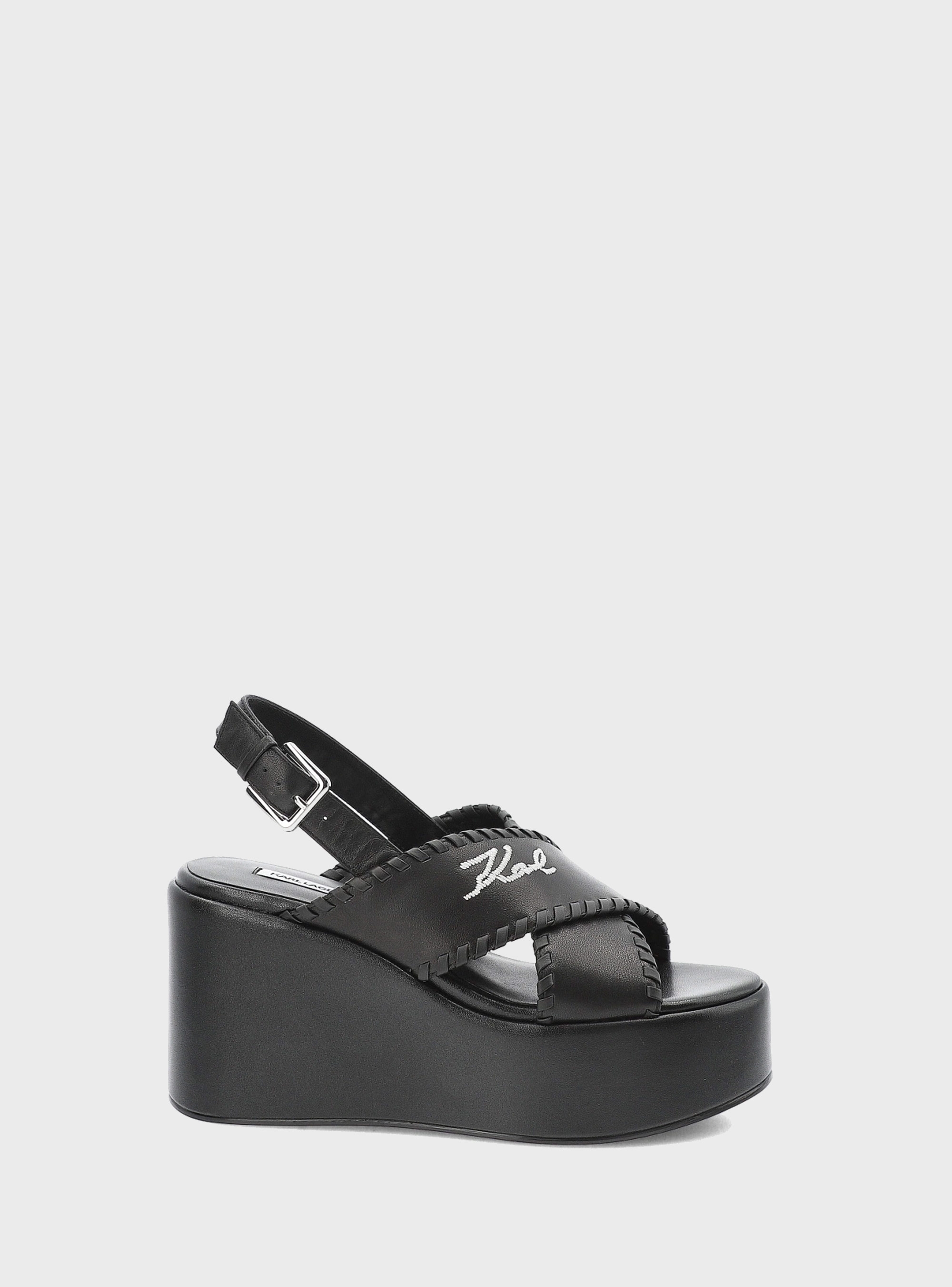 Karl Lagerfeld Whipstich Kross Strap Wendy - Black