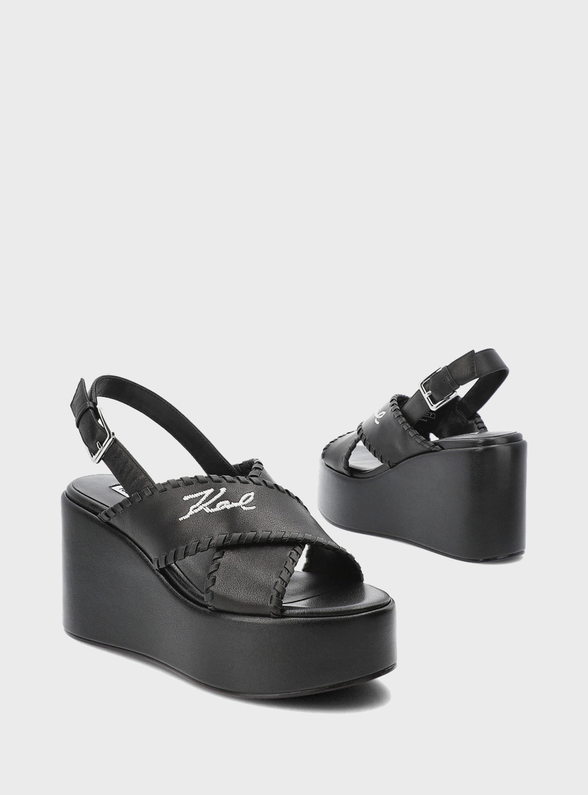 Karl Lagerfeld Whipstich Kross Strap Wendy - Black