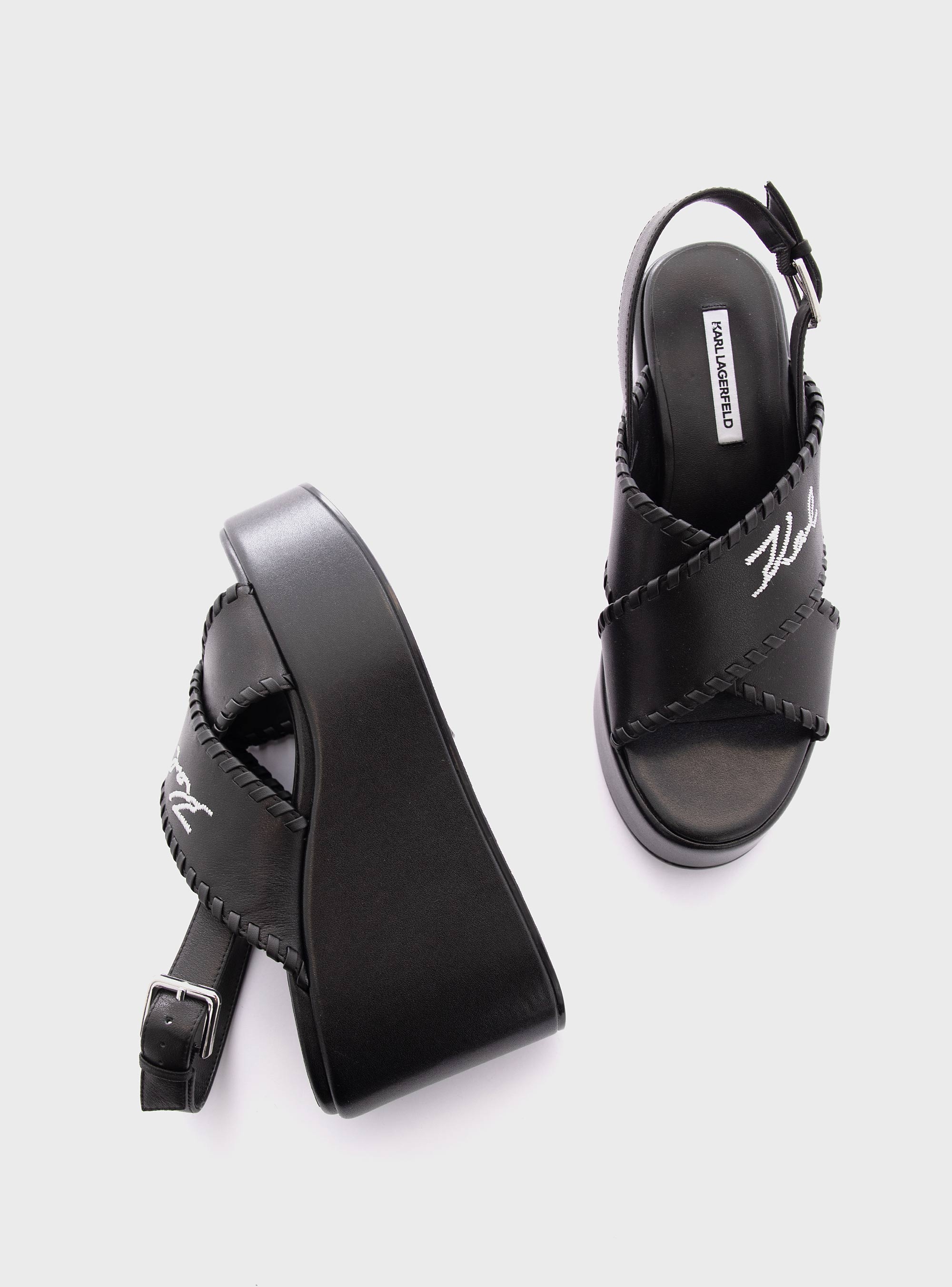 Karl Lagerfeld Whipstich Kross Strap Wendy - Black
