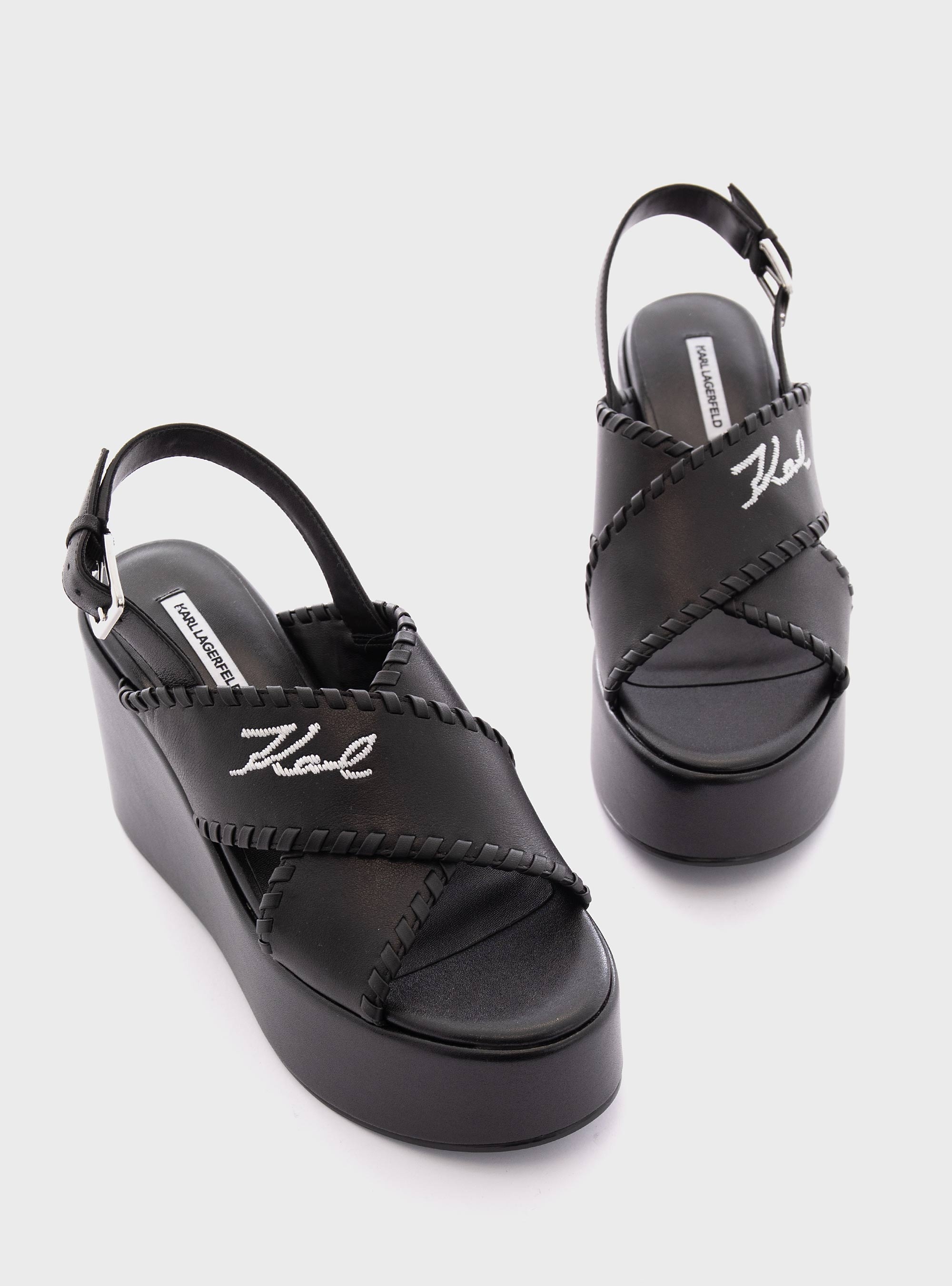 Karl Lagerfeld Whipstich Kross Strap Wendy - Black