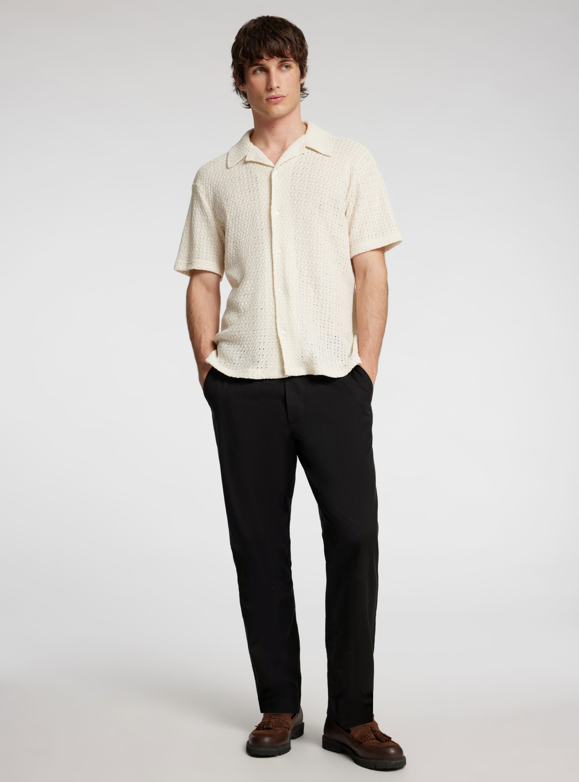 Selected 190-Reg Tape Ace Thais Summer Pants - Black